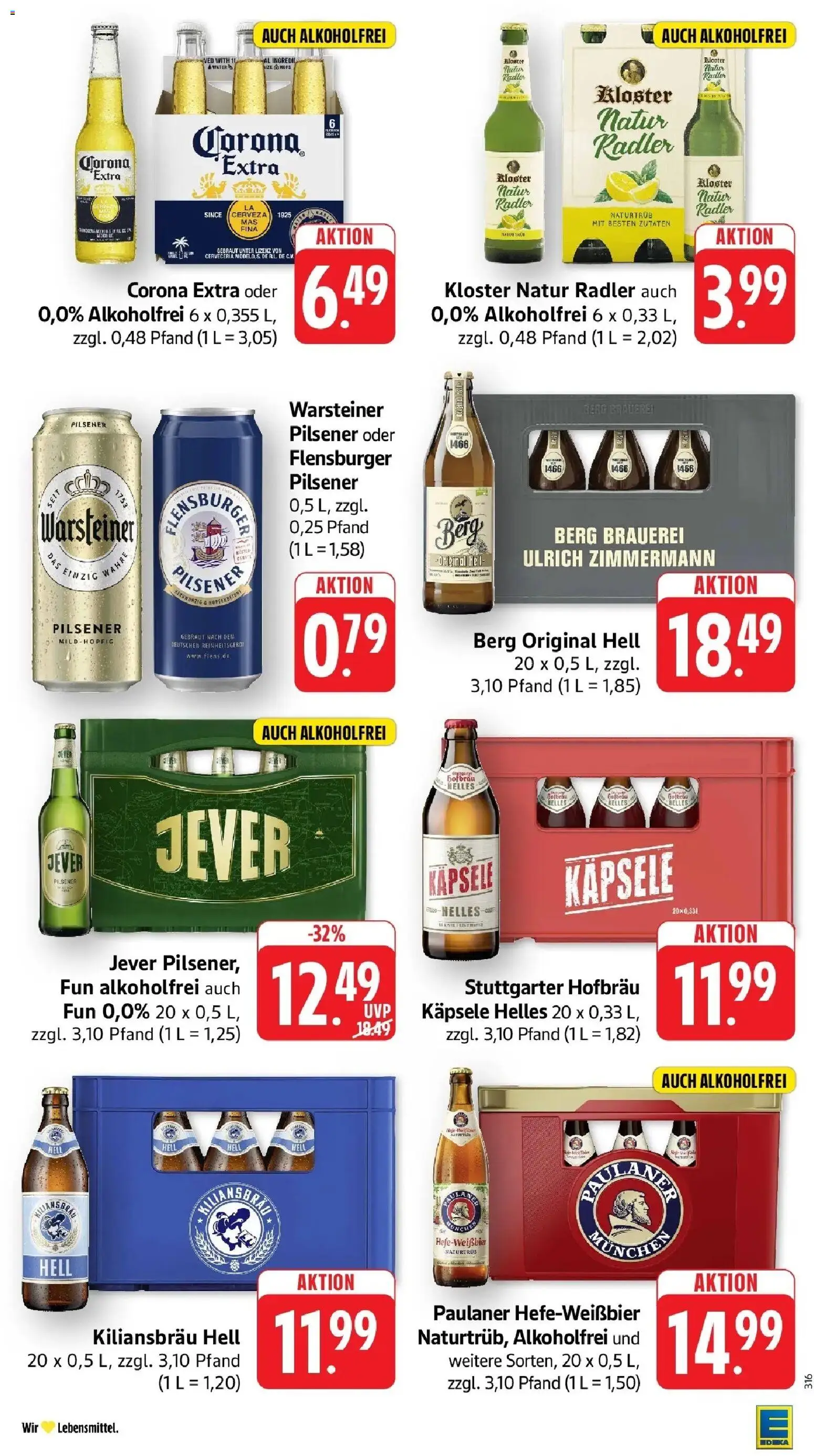 Edeka Prospekt Nonnenhorn / Bodensee (ab 31.08.2026) » Angebote Online | Seite: 33 | Produkte: Flensburger, Warsteiner, Jever, Paulaner