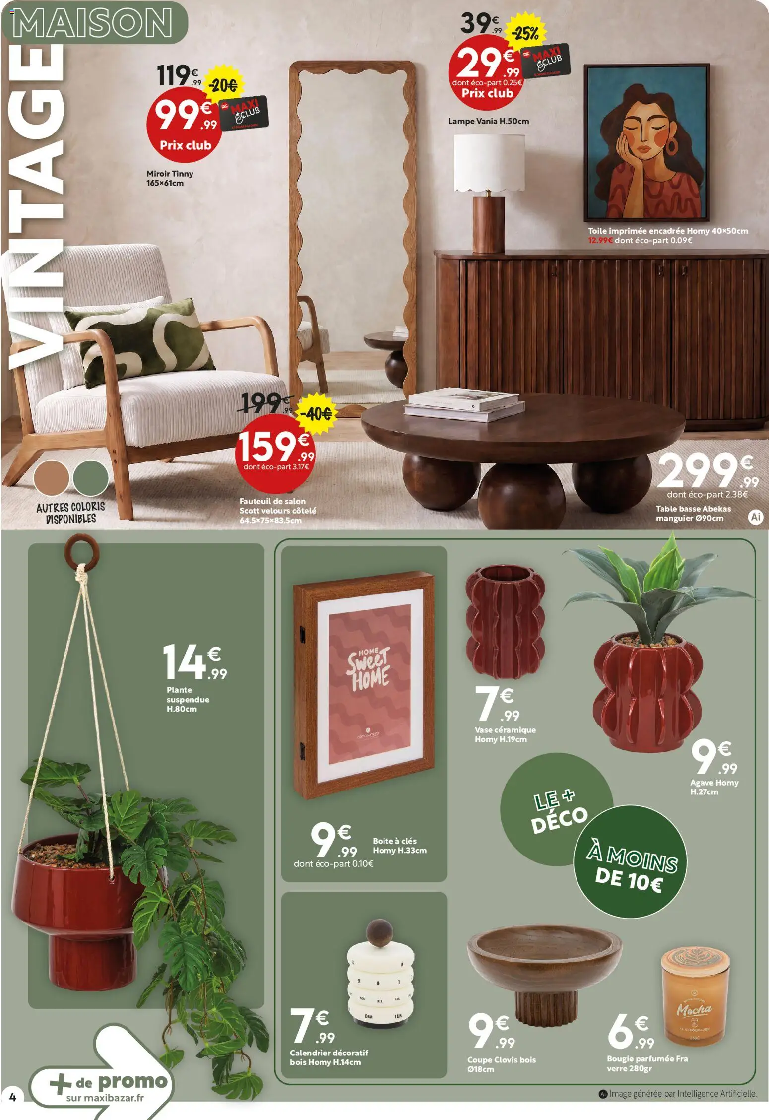{H1} | Page: 4 | Produits: Calendrier, Fauteuil, Miroir, Vase