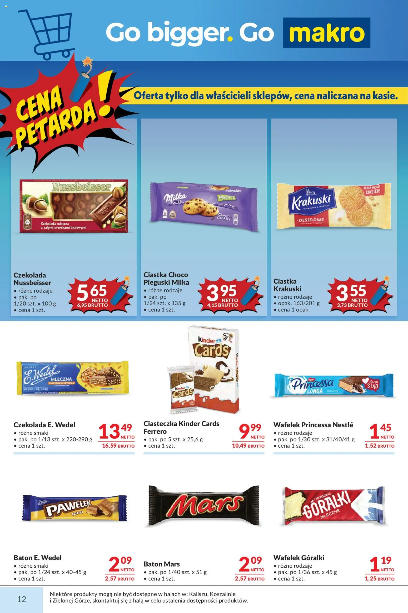 Makro gazetka od 21.07.2026 | Strona: 12 | Produkty: Czekolada mleczna, Czekolada, Ciastka, Pieguski