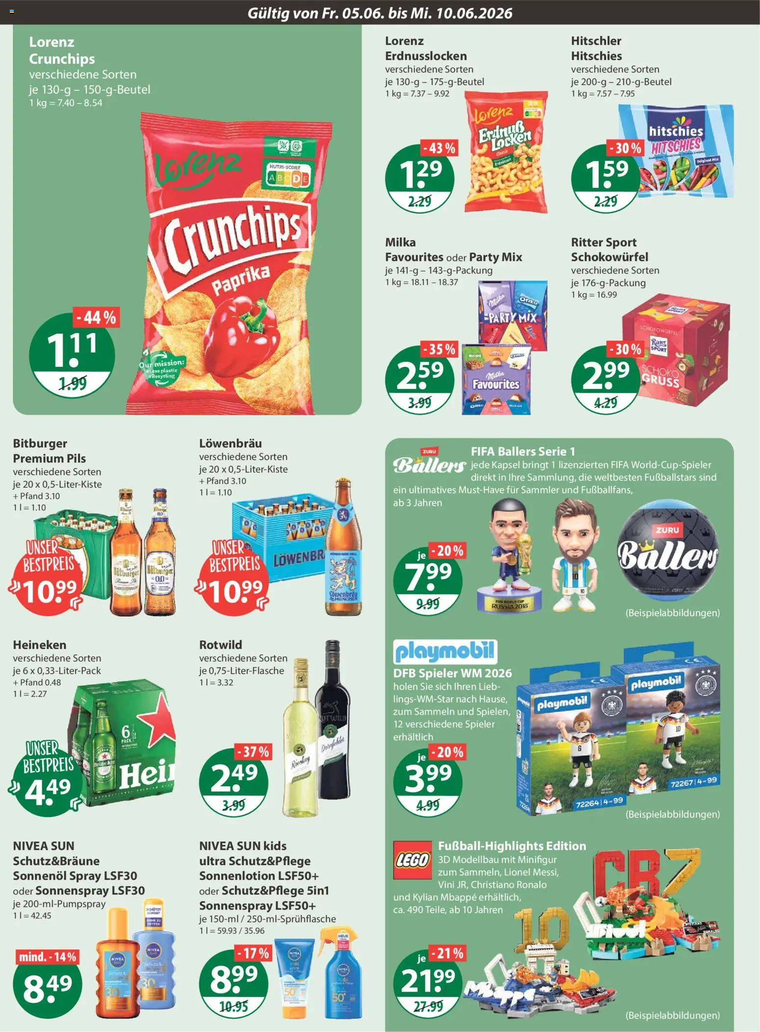 V-Markt München – gültig ab 05.06.2026 | Seite: 14 | Produkte: Burger, Heineken, Paprika, Sonnenlotion