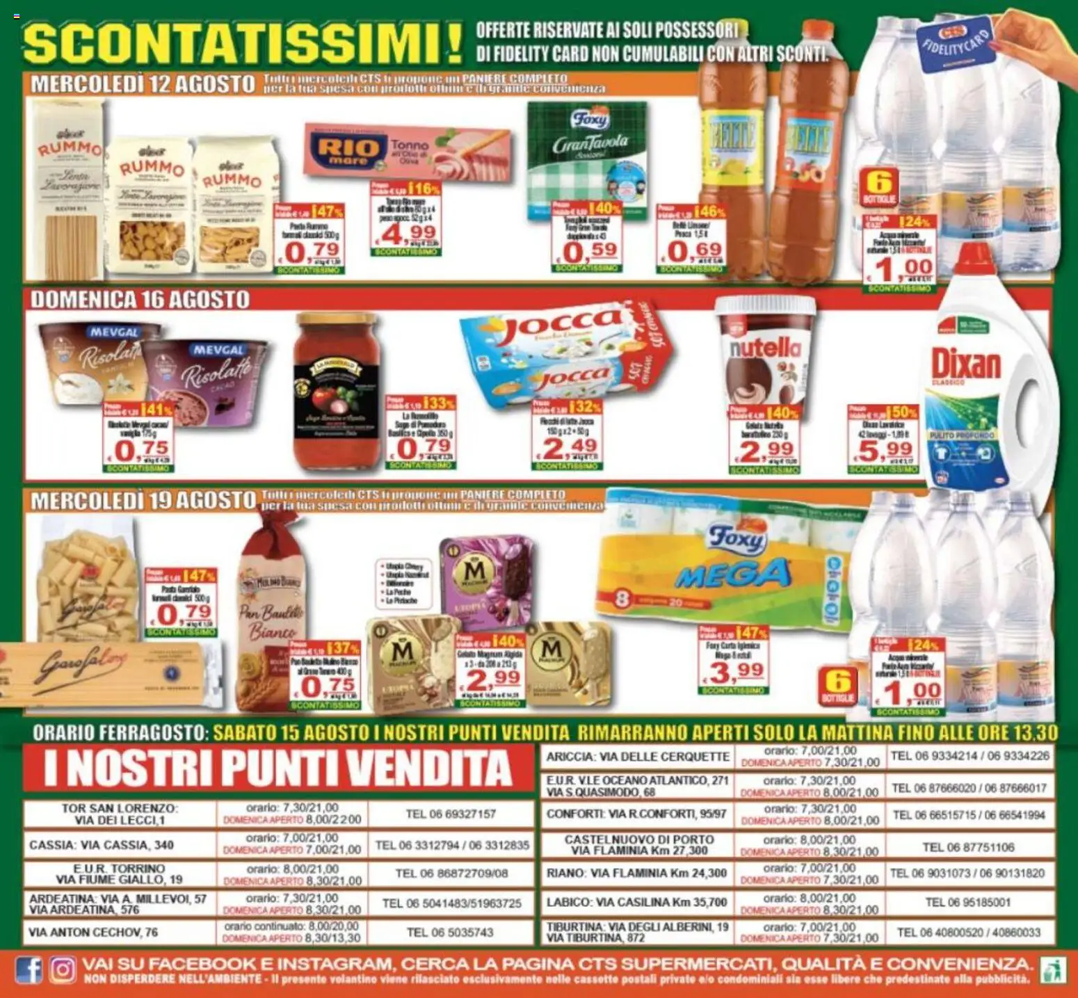 Volantino CTS del 12/08/2026 | Pagina: 24 | Prodotti: Rummo, Magnum, Pomodoro, Tonno