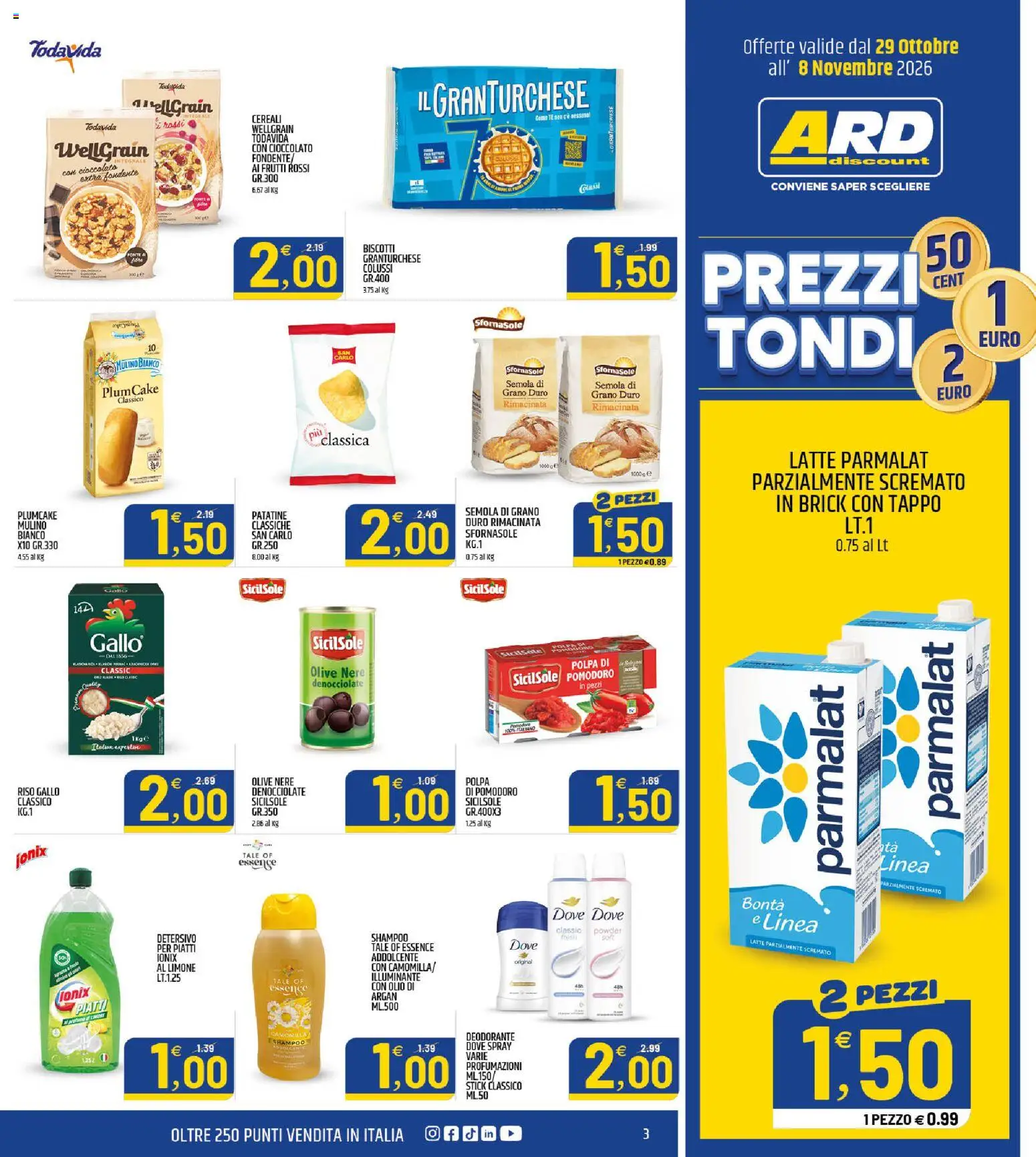 Volantino ARD Discount del 25/10/2026 | Pagina: 3 | Prodotti: Patatine, Pomodoro, Olive, Plumcake