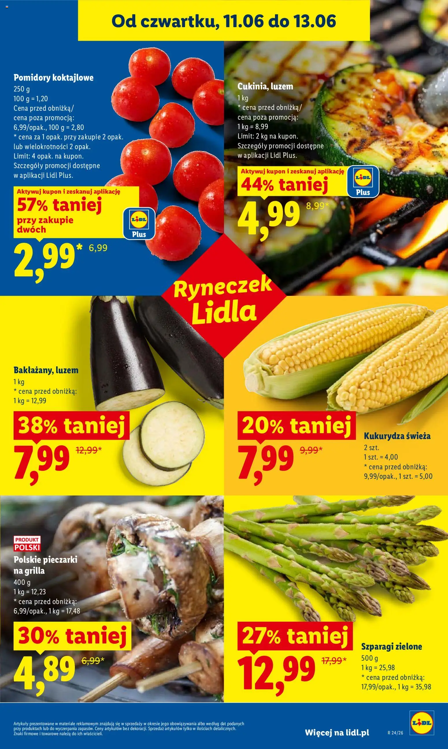 Lidl gazetka od 11.06.2026 | Strona: 47 | Produkty: Pieczarki, Kukurydza, Szparagi, Pomidory