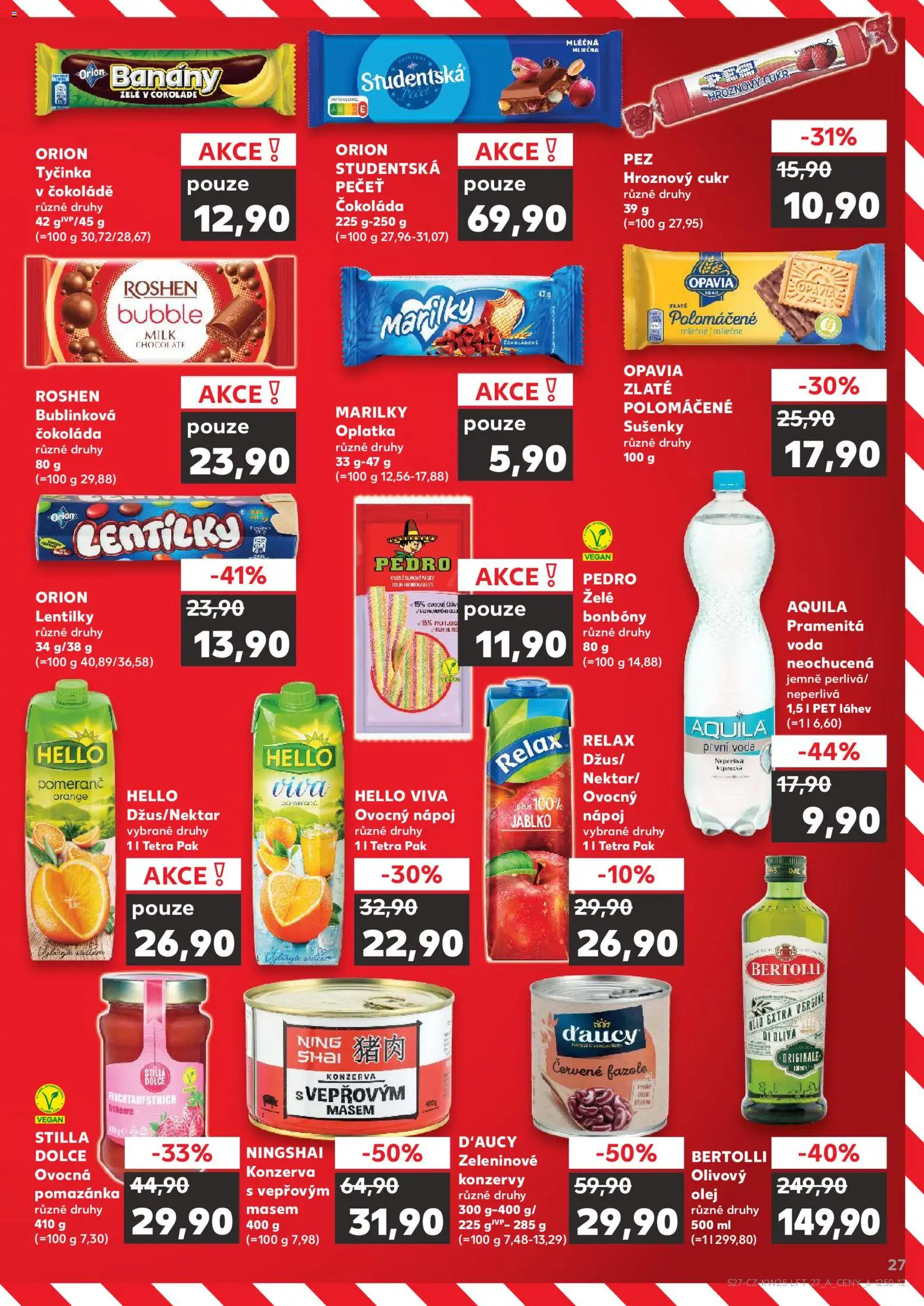 Kaufland leták - Ostrava od 17.06.2026 | Strana: 27 | Produkty: Čokoláda, Studentská pečeť, Cukr, Orion Studentská pečeť