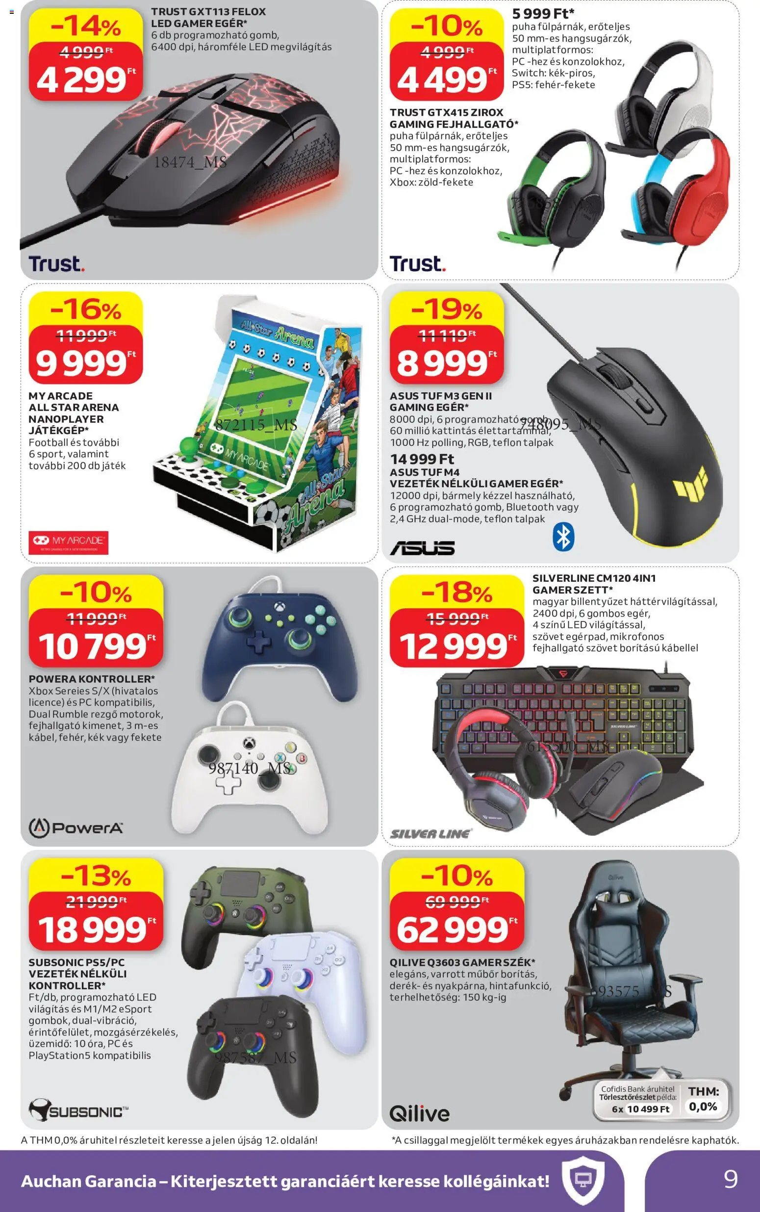 Auchan akciós ujság - amely érvényes a következő dátumtól: 04.06.2026 | Oldal: 9 | Termékek: PC, Billentyűzet, Fejhallgató, Xbox