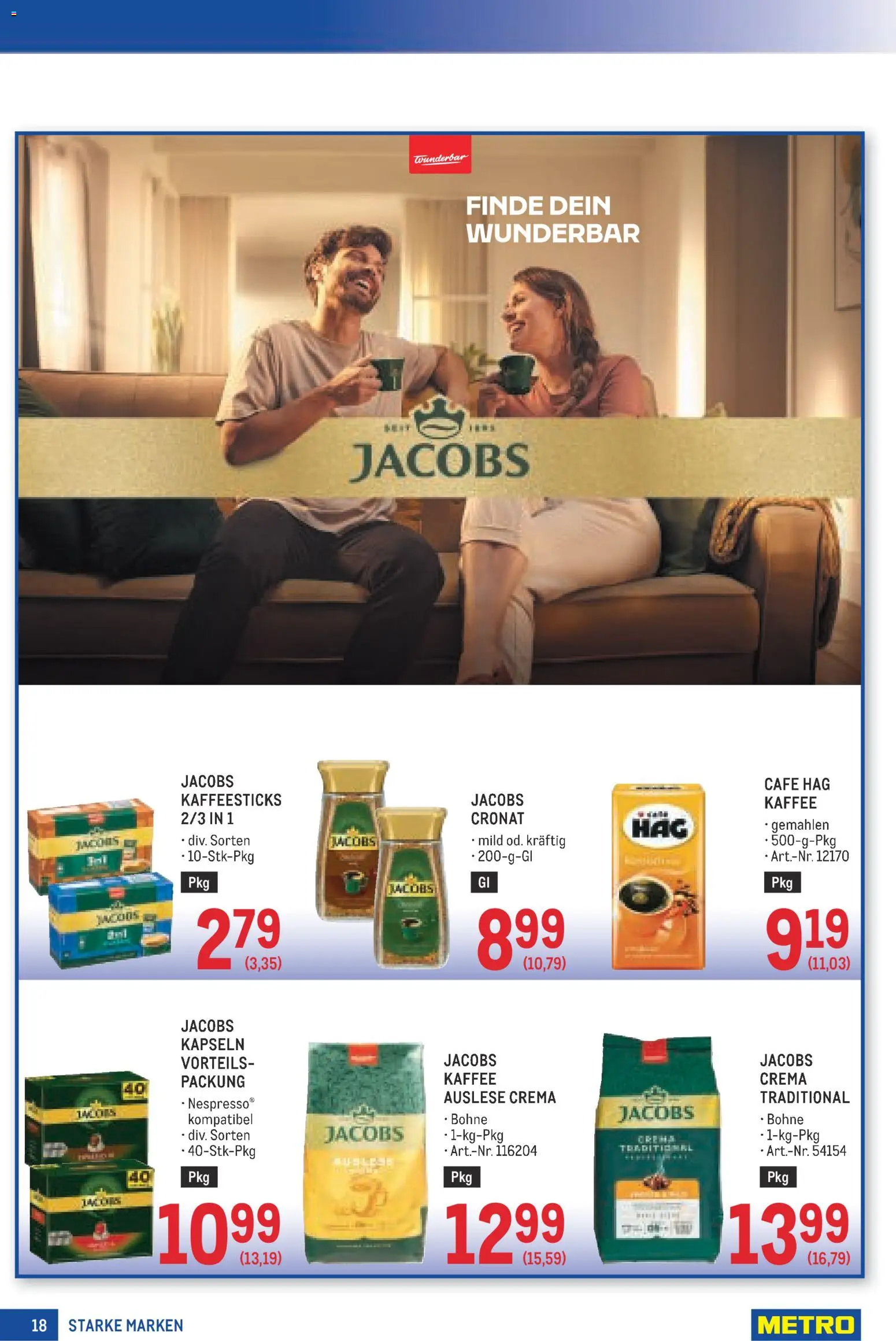 Metro angebote Starke Marken gültig ab 09.07.2026 | Seite: 18 | Produkte: Kaffee