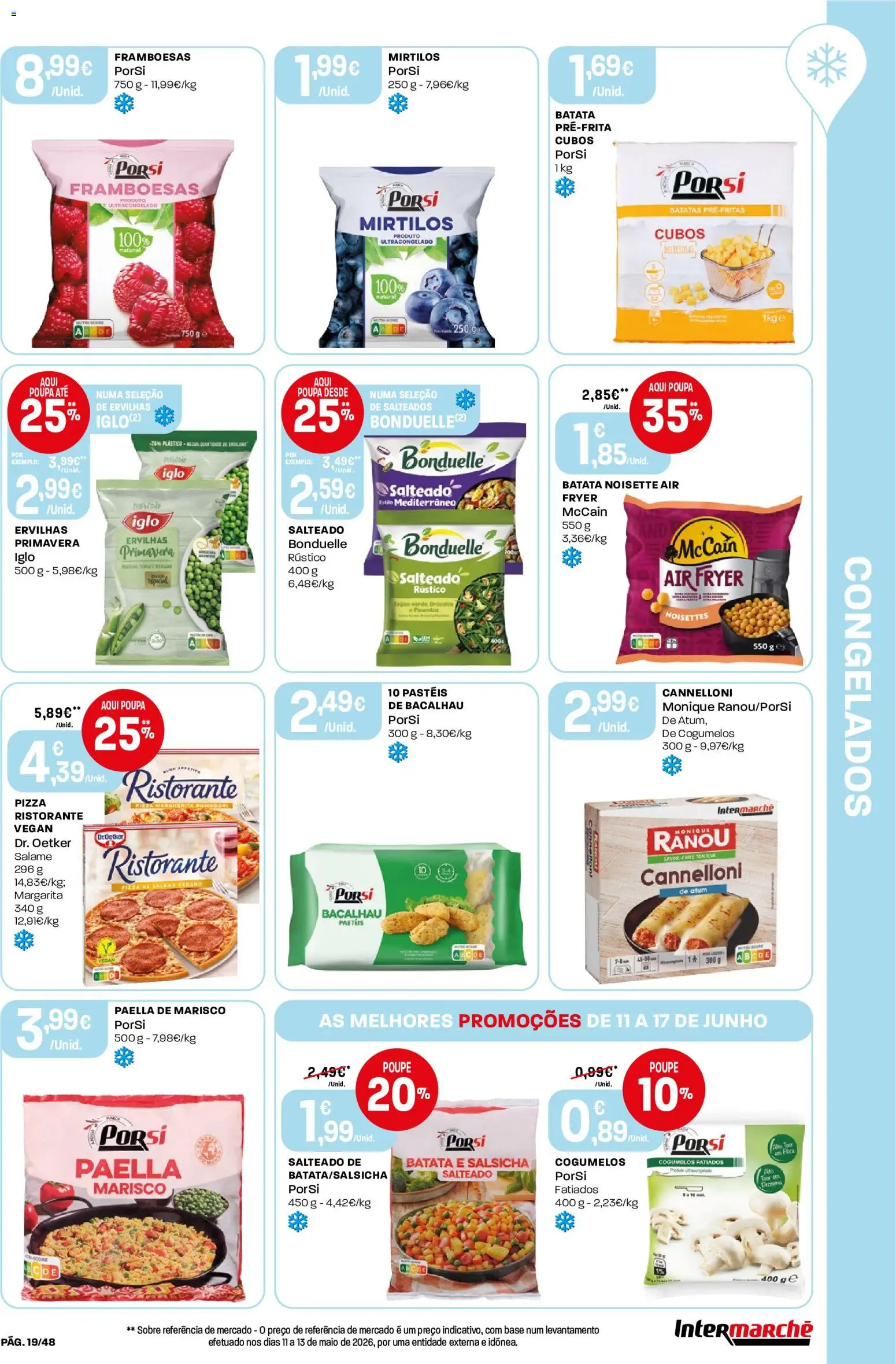 Intermarché folheto │ válido de 11.06.2026 | Página: 19 | Produtos: Bacalhau, Framboesas, Pizza, Cogumelos