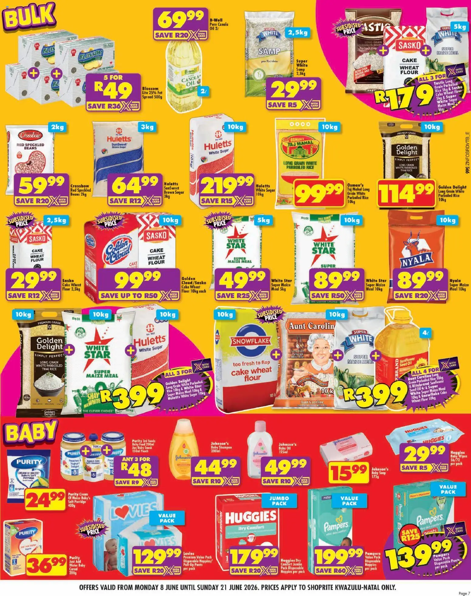 New Shoprite catalogue – valid from 08.06.2026 | Page: 7 | Products: Flour, Rice, Soap, Sugar