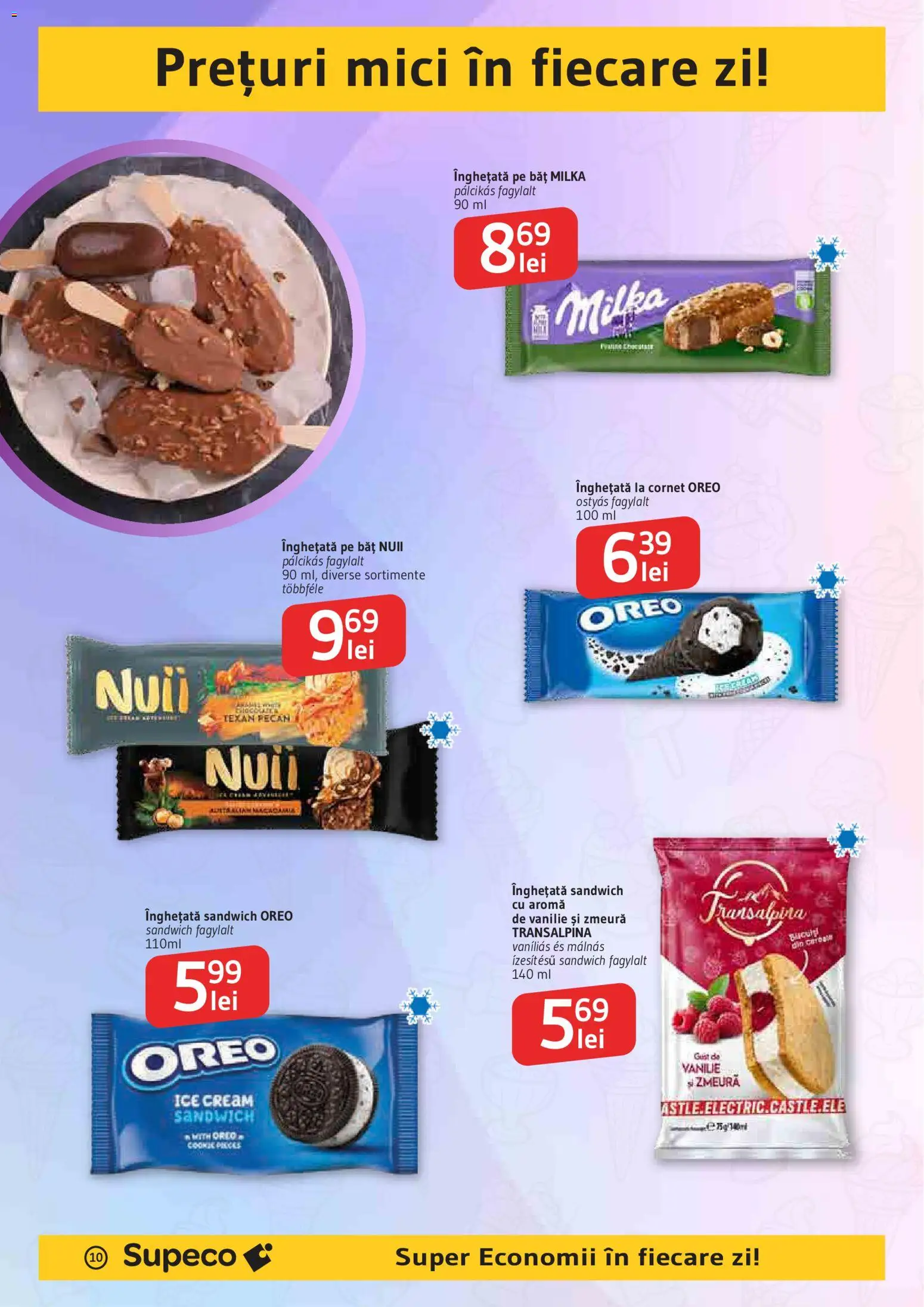 Noul catalog Supeco – valabil de la 27.08.2026 | Pagină: 10 | Produse: Zmeură, Oreo, Mici, Înghețată