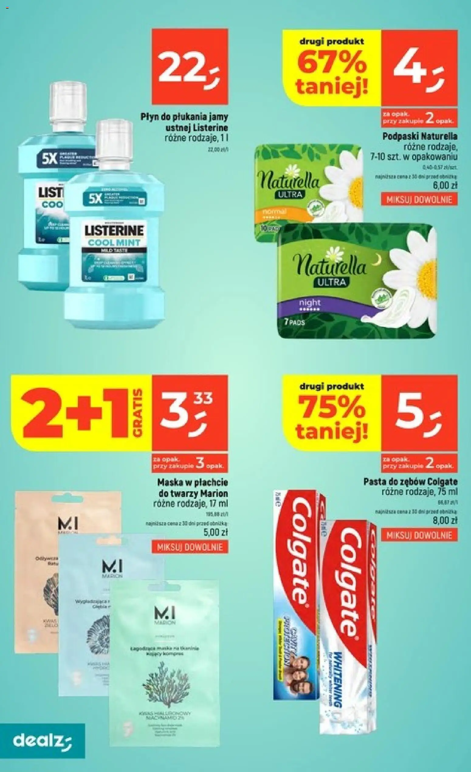 Dealz gazetka od 11.06.2026 | Strona: 28 | Produkty: Podpaski, Maska, Pasta do zębów