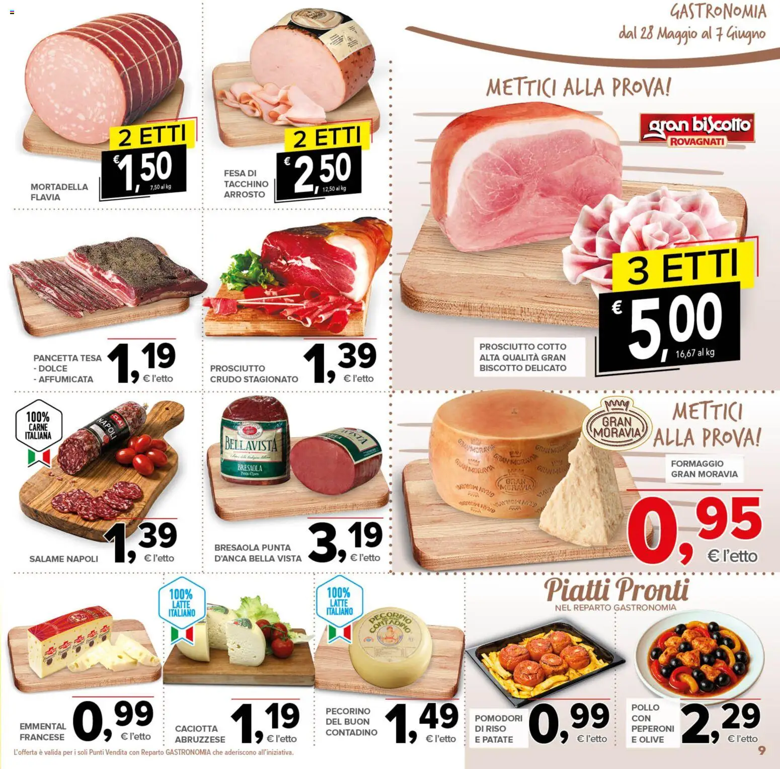 Volantino Todis del 28.05.2026 | Pagina: 9 | Prodotti: Salame, Riso, Pomodori, Emmental