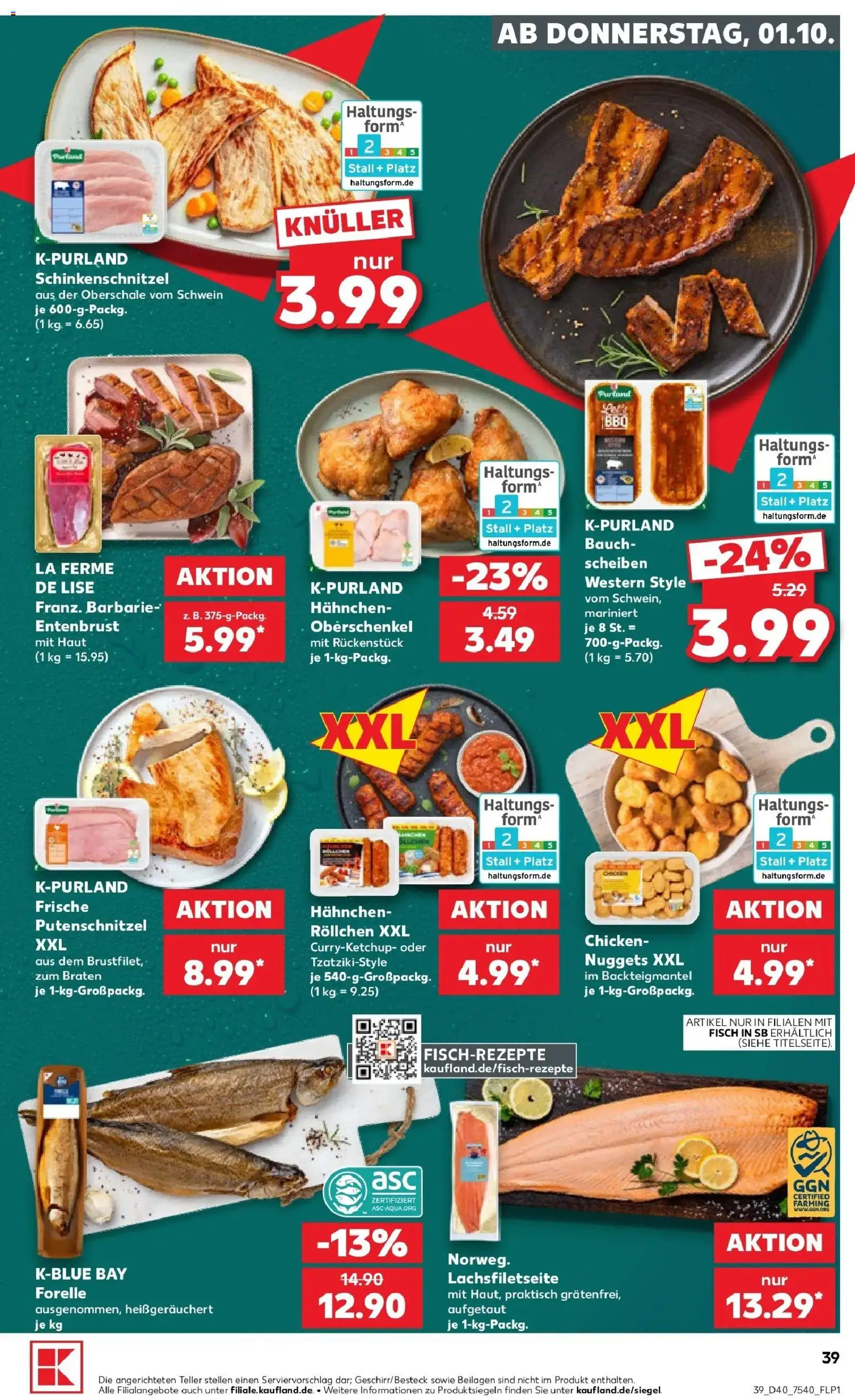 Prospekt Kaufland ab 28.09.2026 » Angebote Online zum Blättern | Seite: 49 | Produkte: Beilagen, Hahnchen, Fisch, Putenschnitzel