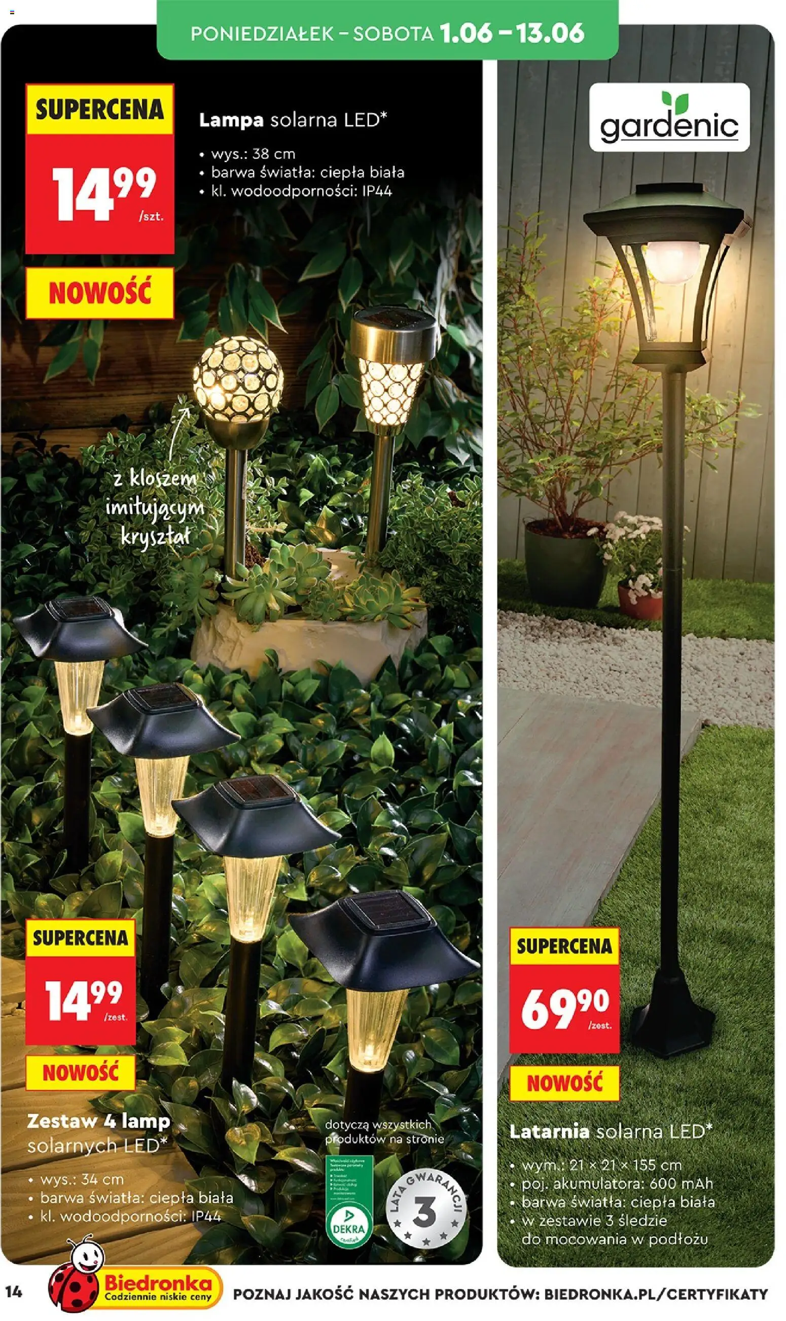 Biedronka gazetka - Hity i inspiracje od 30.05.2026 | Strona: 14 | Produkty: Lampa solarna, Lampa