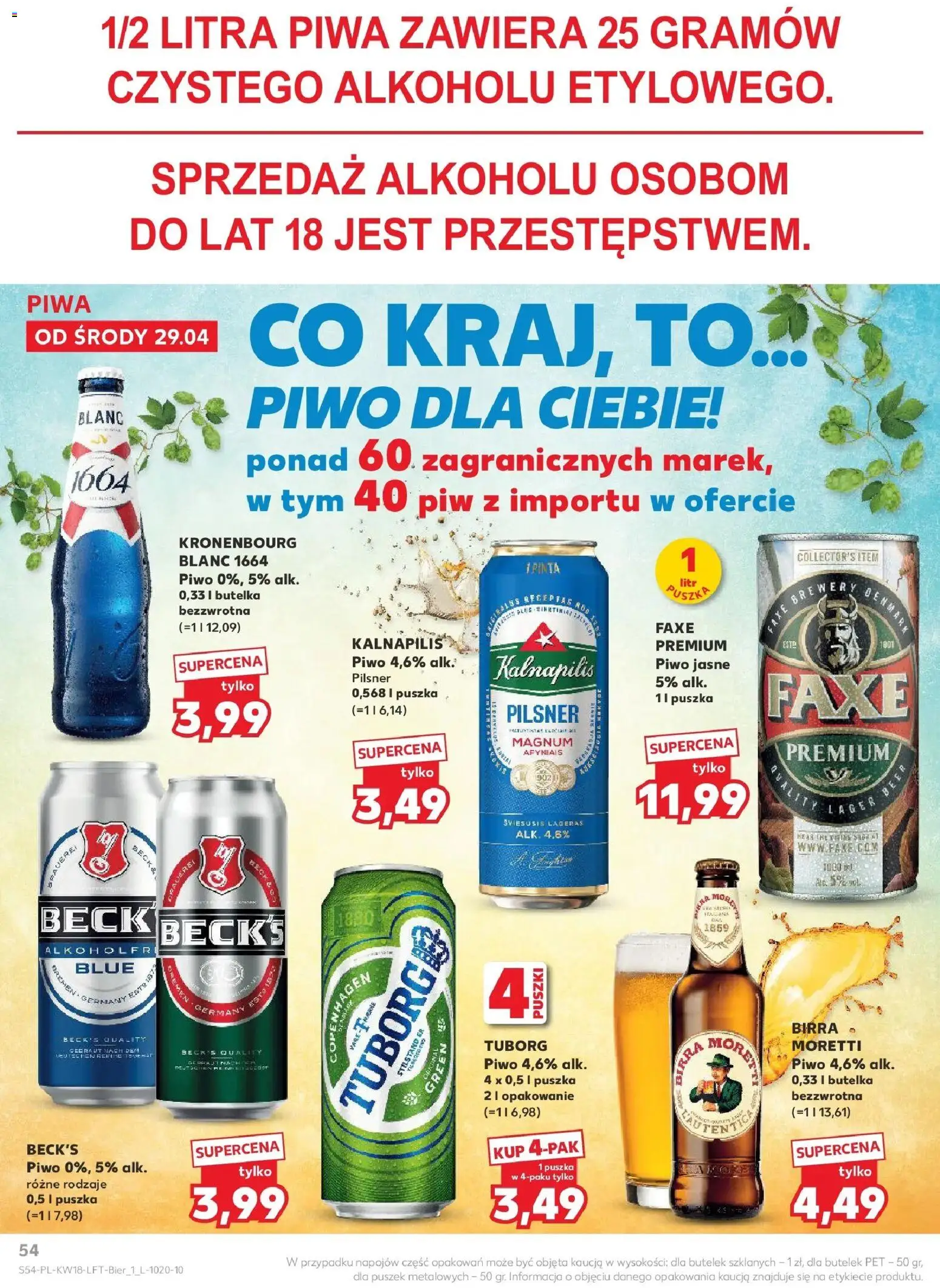Kaufland - Kaufland Gazetka Tygodnia ważna do 06.05 od 28.04.2026 | Strona: 54 | Produkty: Piwo