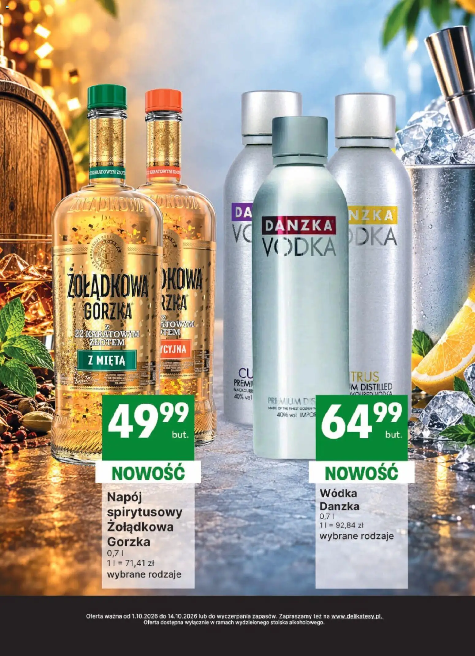 Delikatesy Centrum gazetka - DeliBarek od 01.10.2026 | Strona: 15 | Produkty: Mięta, Vodka, Wódka