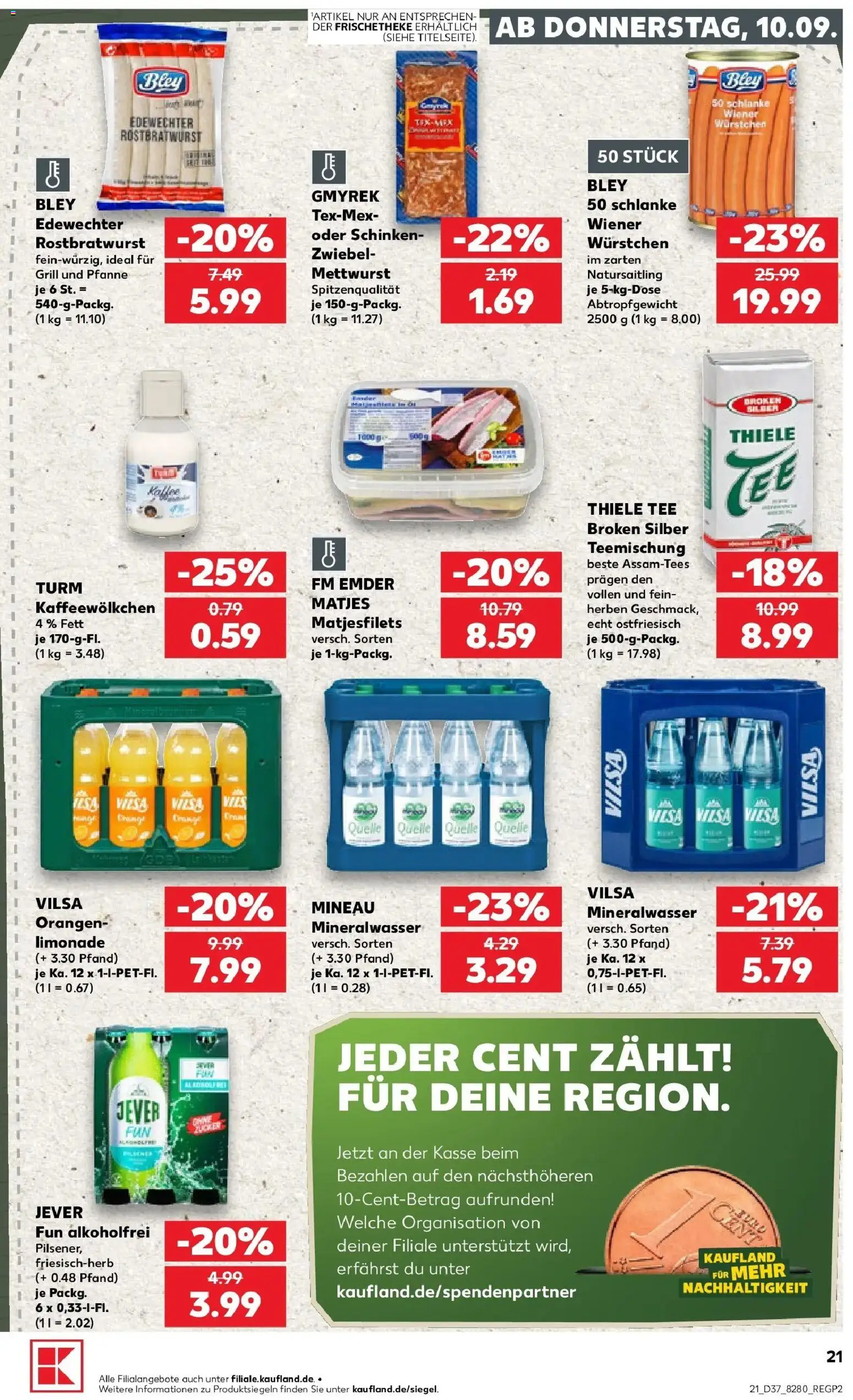 Prospekt Kaufland ab 10.09.2026 » Angebote Online zum Blättern | Seite: 21 | Produkte: Orangen, Limonade, Zucker, Schinken