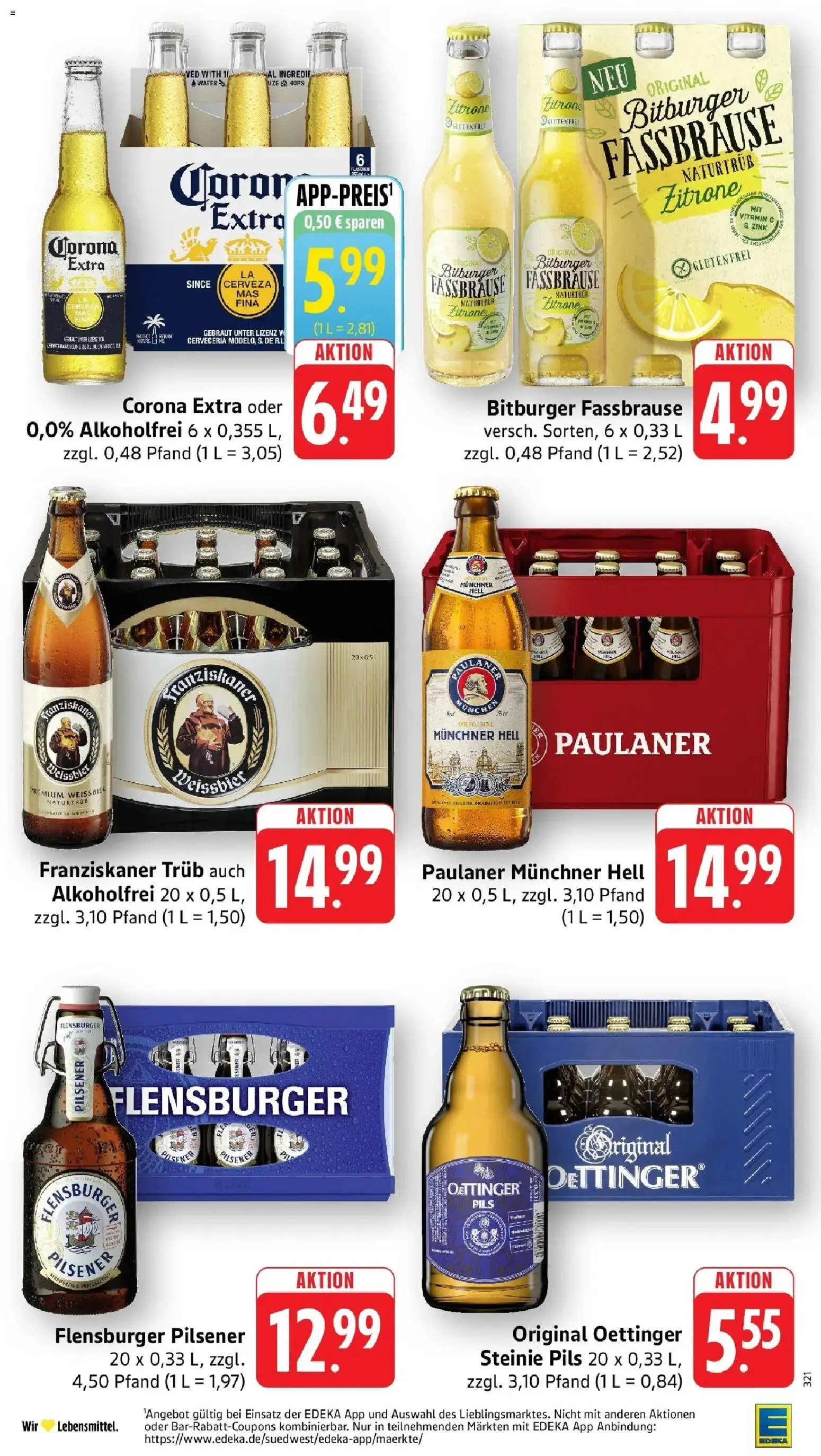 Edeka prospekt Bitburg – gültig ab 01.06.2026 | Seite: 31 | Produkte: Franziskaner, Weißbier, Oettinger, Flensburger