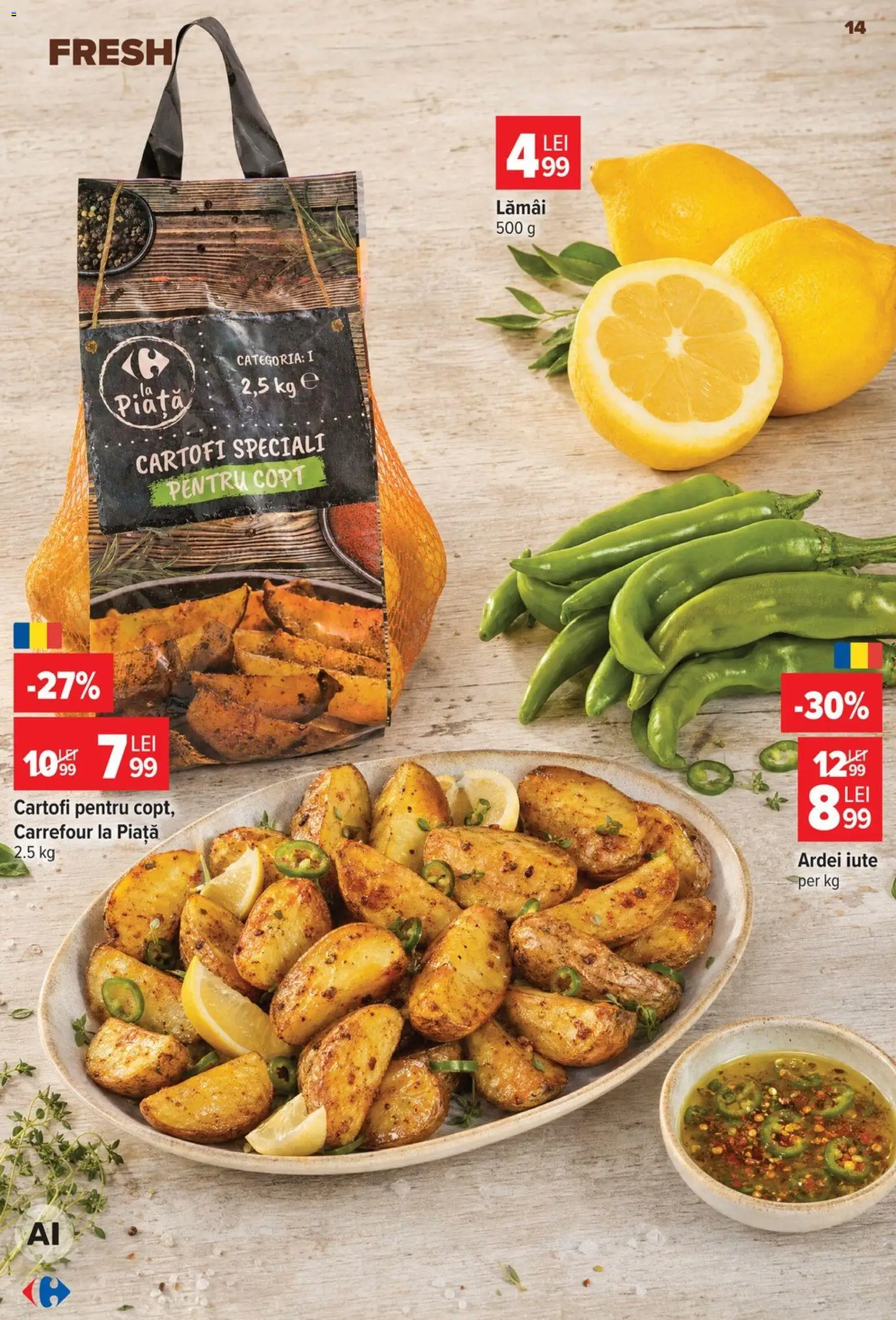 Noul catalog Carrefour – valabil de la 12.08.2026 | Pagină: 15 | Produse: Lamai, Ardei, Ardei iute, Cartofi
