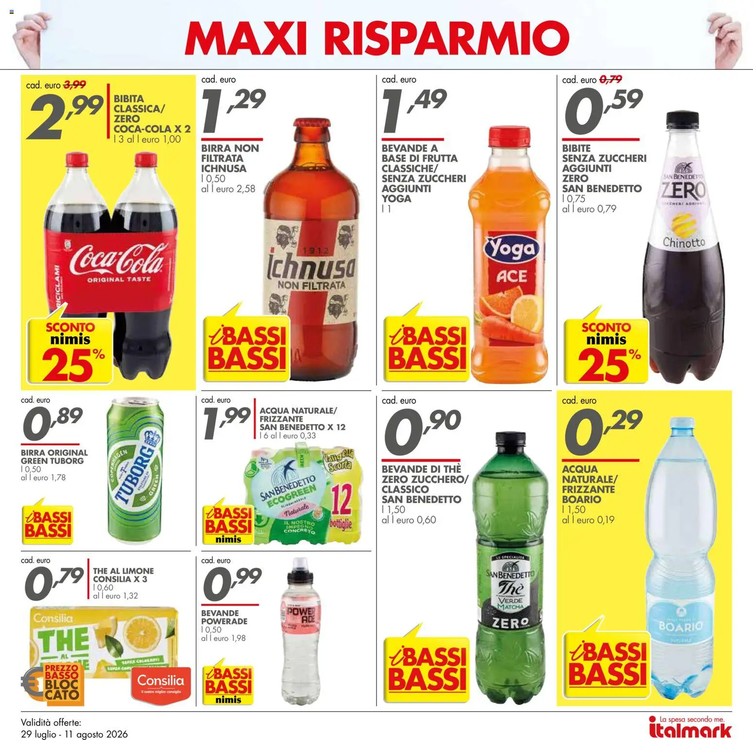 Volantino Italmark del 29/07/2026 | Pagina: 6 | Prodotti: Birra, Limone, The, Bibite