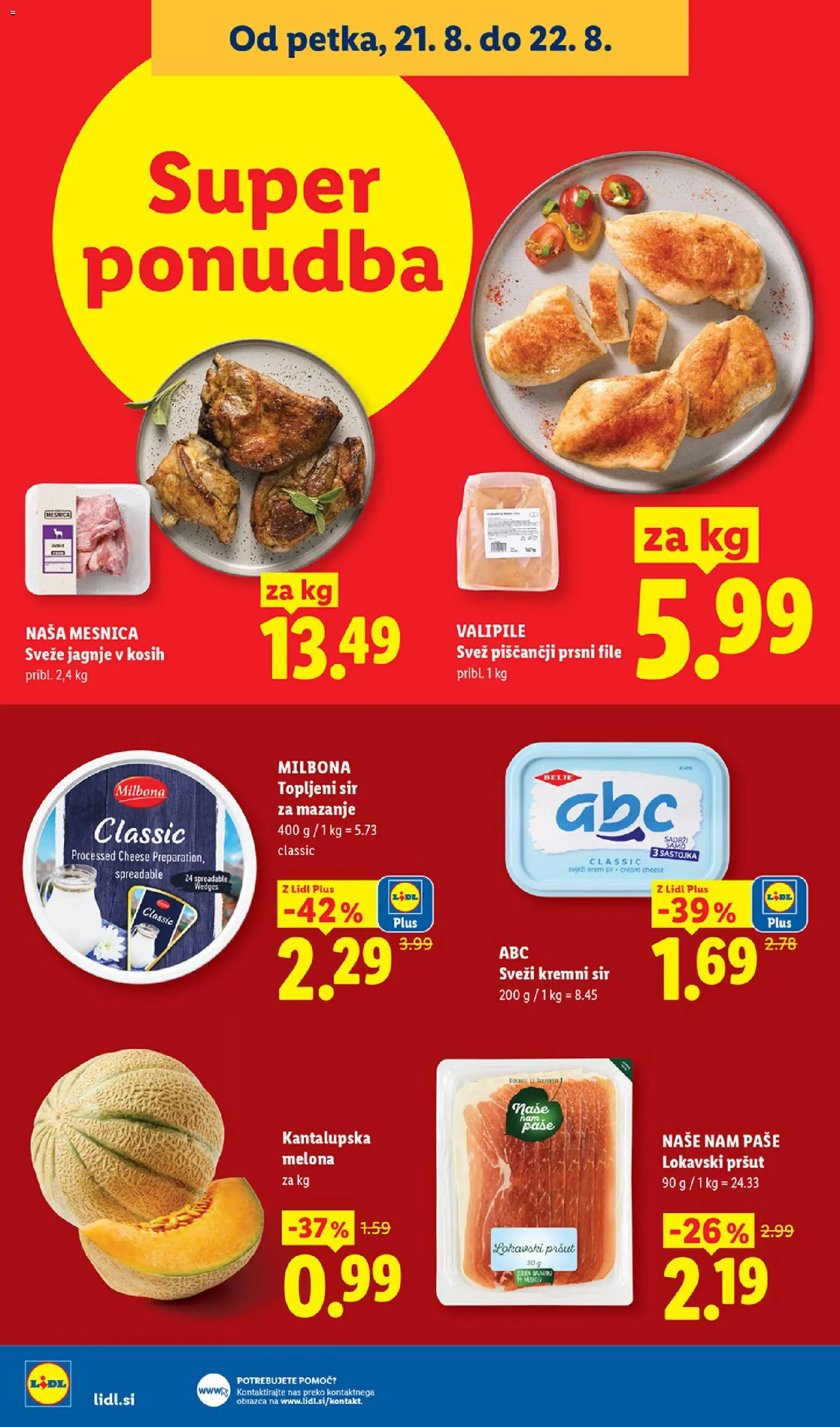 Novi Lidl katalog ponudbe – veljaven od 20.08.2026 | Stran: 36 | Izdelki: Melona, Pršut, Topljeni sir, Sir