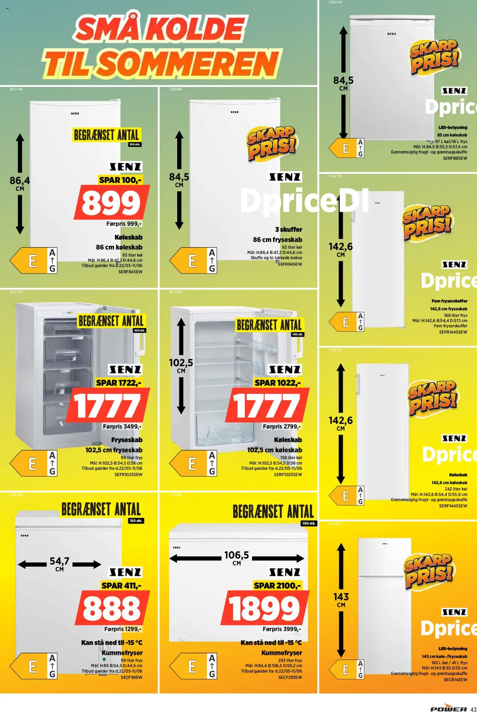 Power tilbudsavis – gyldig fra 05.06.2026 | Side: 43 | Produkter: Køleskab