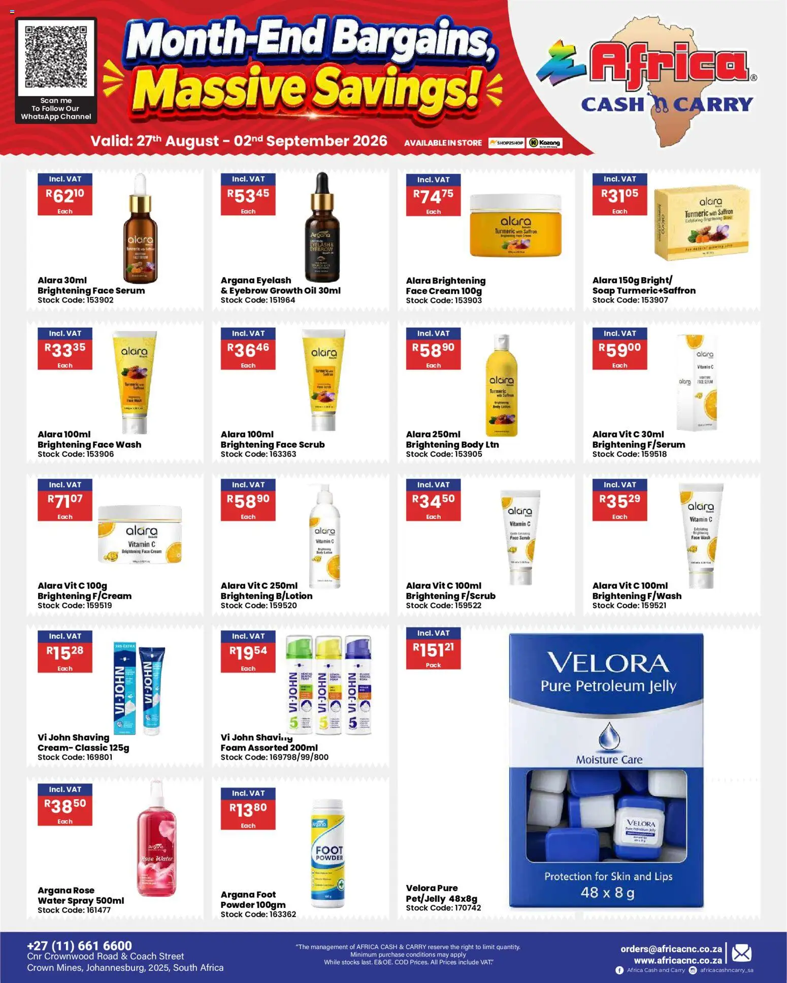New Africa Cash & Carry catalogue – valid from 27/08/2026 | Page: 75 | Products: Oil, Cream, Water, Scrub