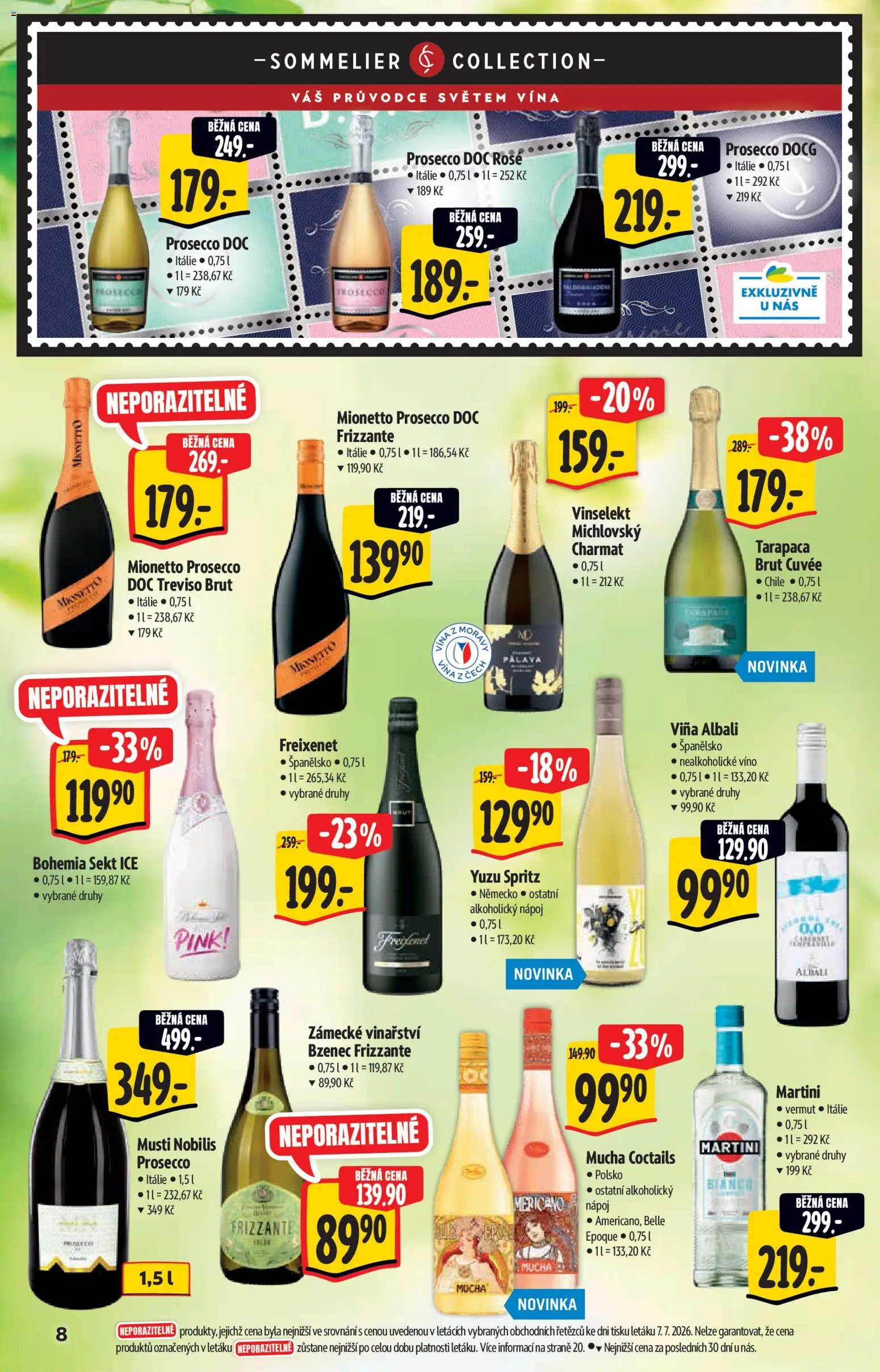 Albert katalog - Hypermarket od 15.07.2026 | Strana: 8 | Produkty: Bohemia sekt, Bohemia Sekt Ice, Vermouth, Prosecco DOC