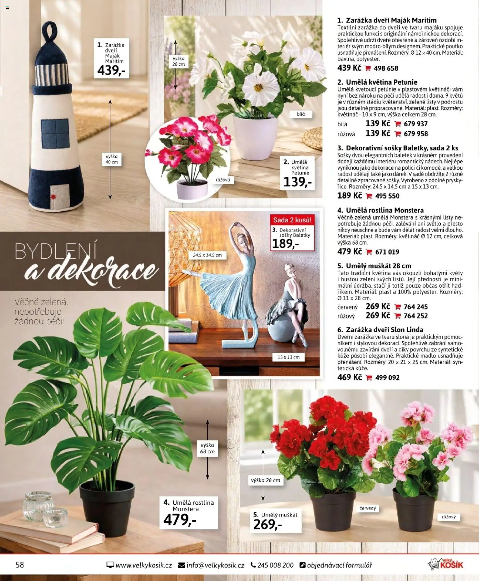 Velký Košík katalog srpen 2026 od 01.08.2026 | Strana: 58 | Produkty: Zarážka dveří, Dveře, Květináč, Dekorace