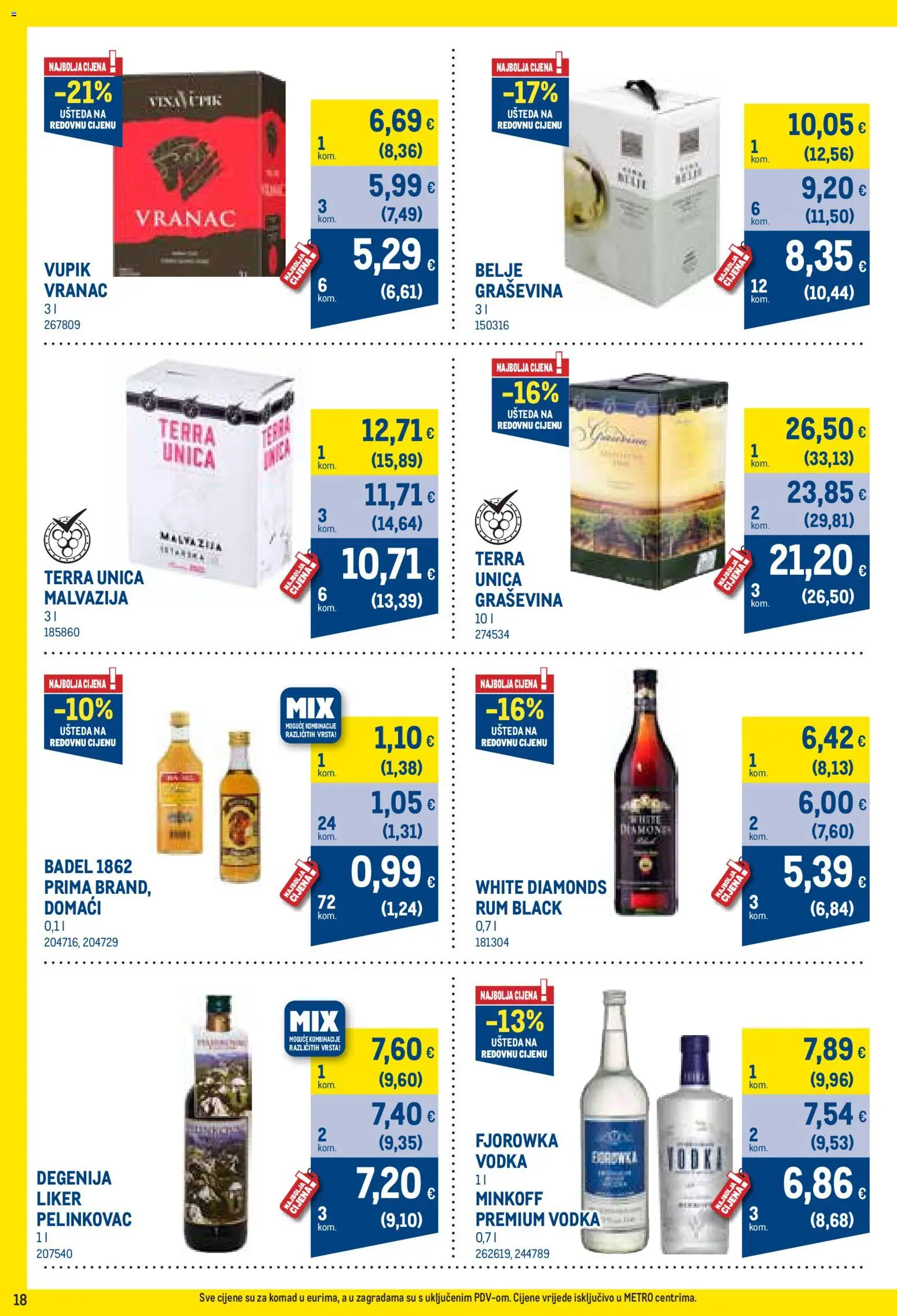 Metro katalog | vrijedi od 01.10.2026 | Stranica: 18 | Proizvodi: Domaći rum, Vranac, Liker, Vodka