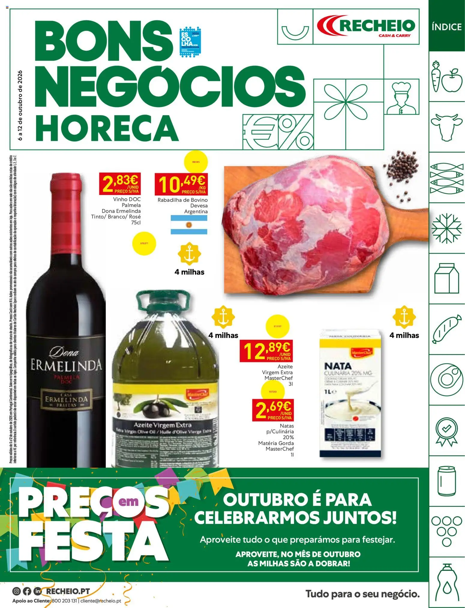 Recheio folheto Horeca │ válido de 06/10/2026 | Página: 1 | Produtos: Azeite, Vinho, Nata, Azeite virgem extra