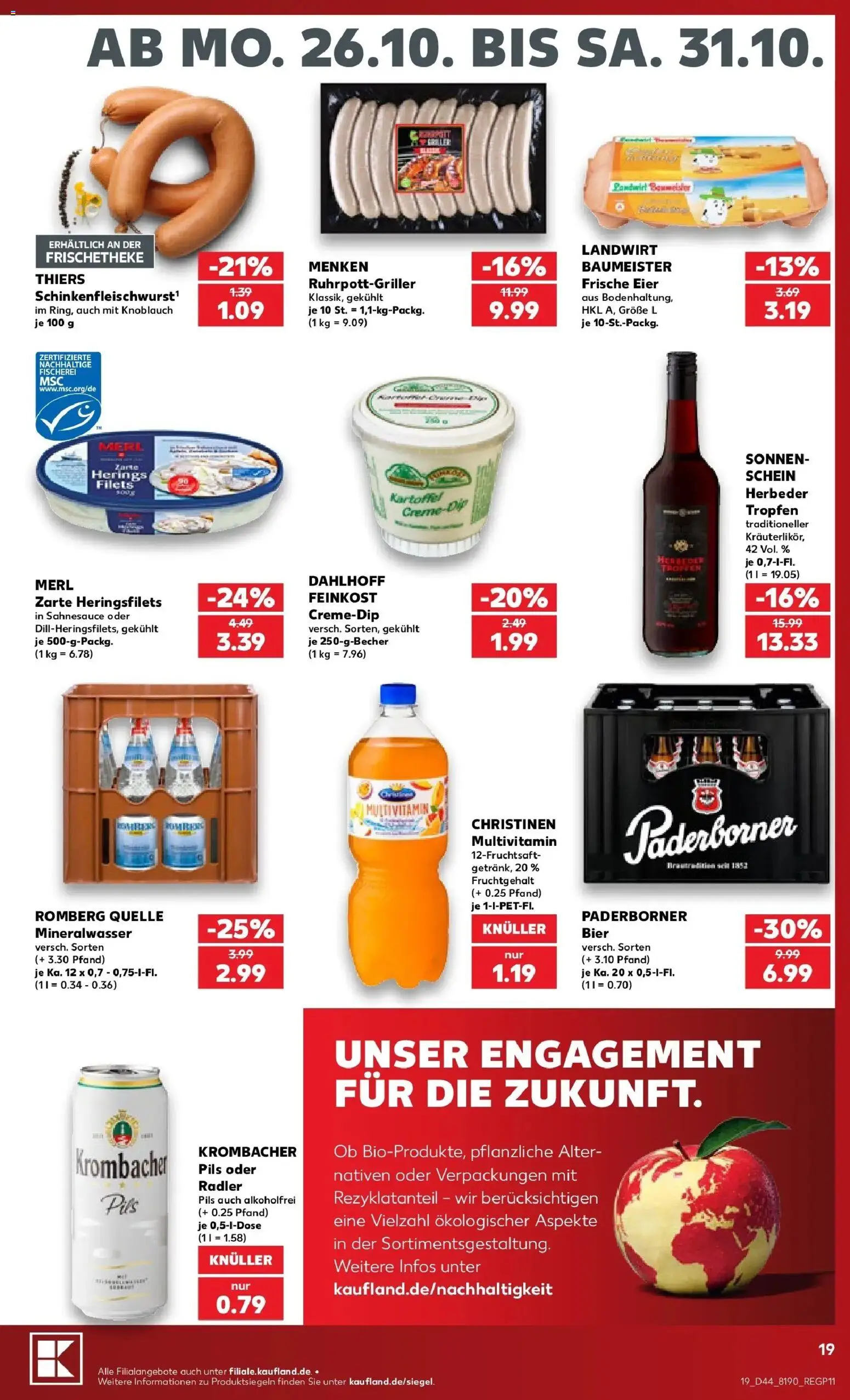 Prospekt Kaufland ab 26.10.2026 » Angebote Online zum Blättern | Seite: 23 | Produkte: Eier, Pils, Mineralwasser, Radler
