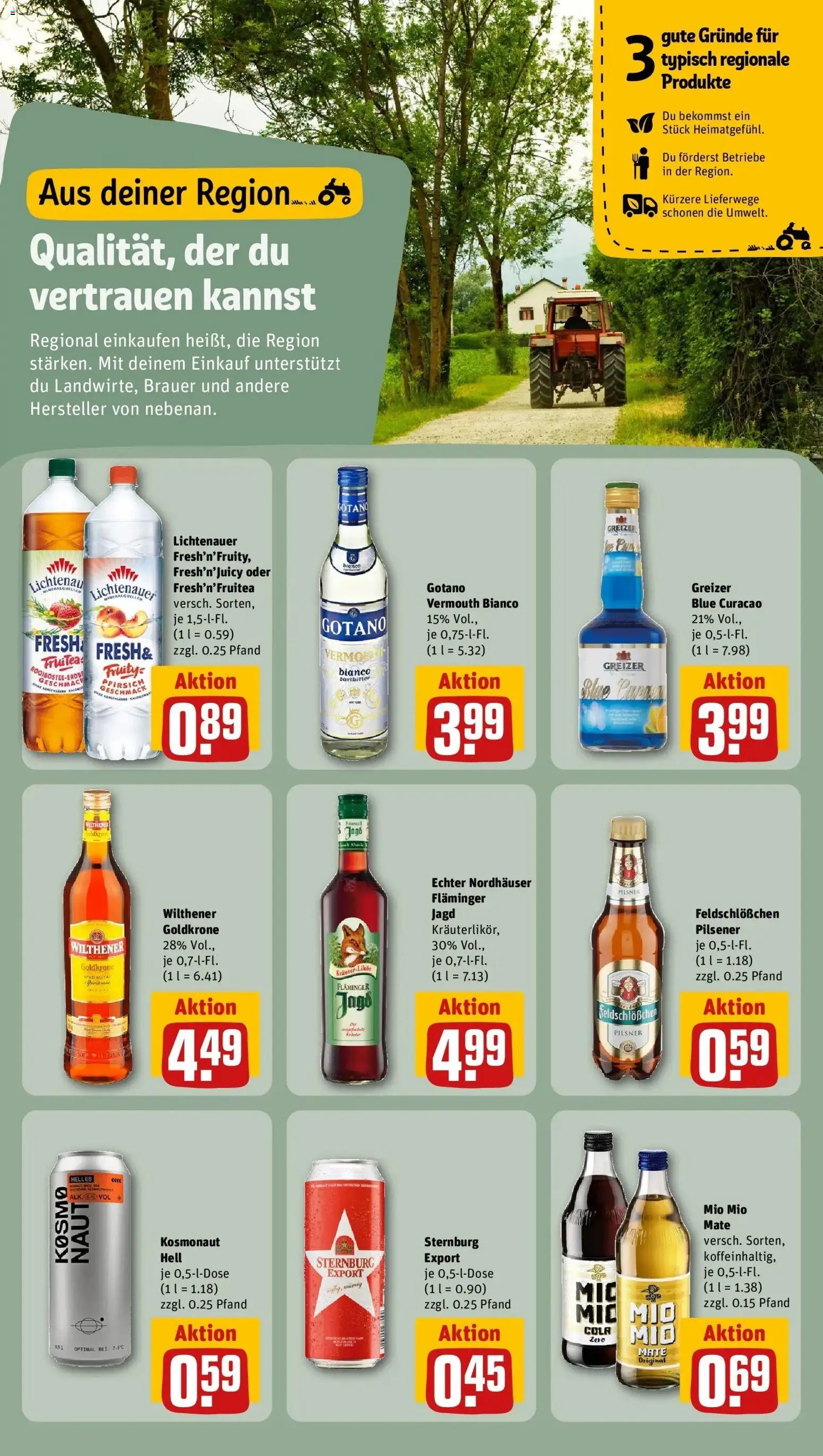 Rewe Prospekt Berlin / Tempelhof – gültig ab 03.08.2026 | Seite: 15 | Produkte: Wilthener, Likör, Mio mio mate, Pfirsich