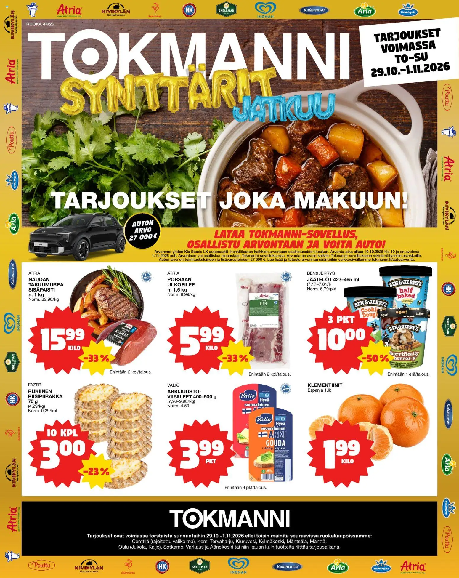 Tokmanni Ruokasanomat – voimassa 29/10/2026 alkaen | Sivu: 1