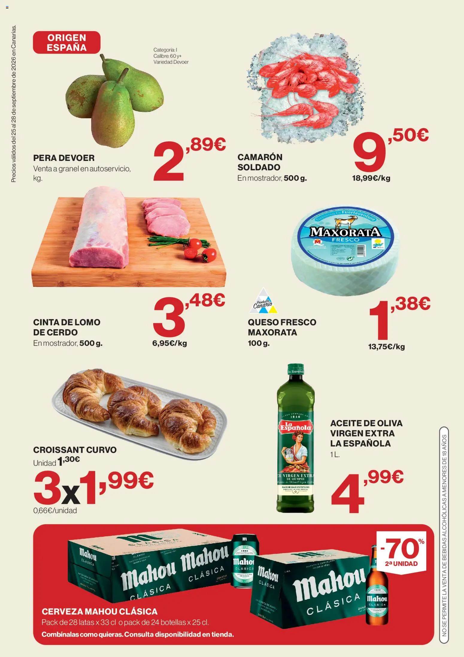 Supercor Canarias │ válido desde el 25/09/2026 | Página: 2 | Productos: Queso, Cerveza, Queso fresco, Croissant