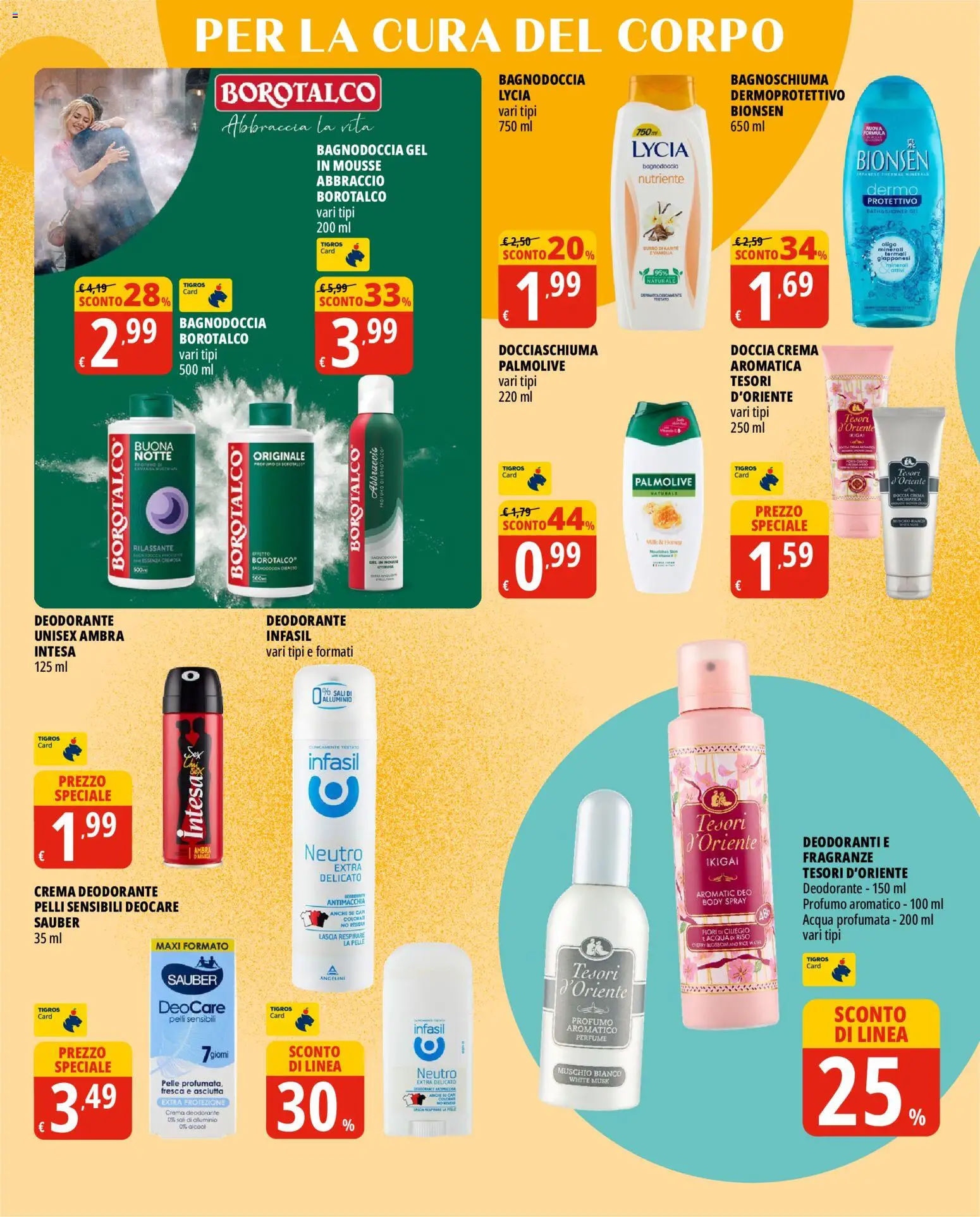 Volantino Tigros del 16/09/2026 | Pagina: 2 | Prodotti: Bagnoschiuma, Alluminio, Doccia, Profumo
