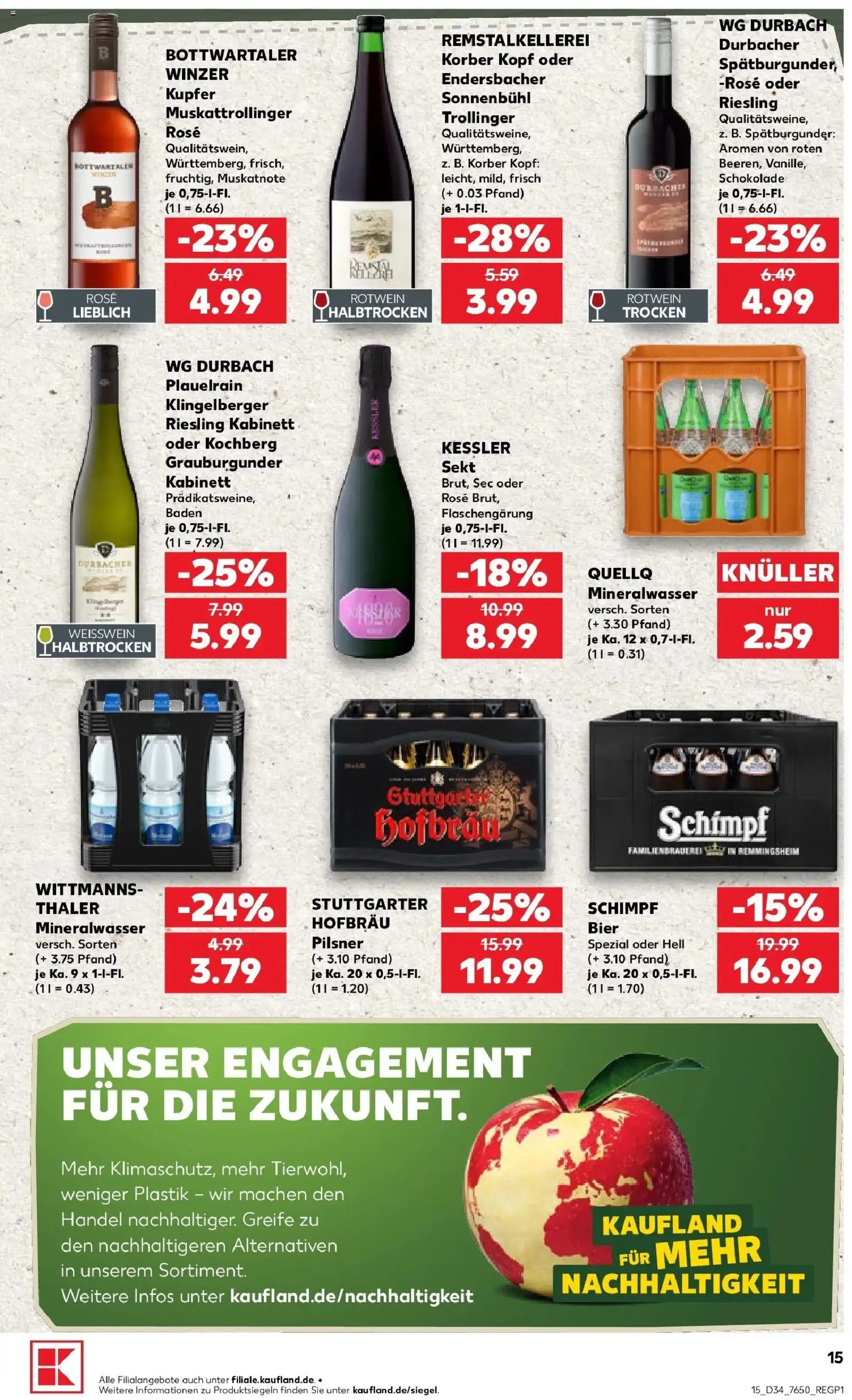 Prospekt Kaufland ab 20.08.2026 » Angebote Online zum Blättern | Seite: 15 | Produkte: Schokolade, Rotwein, Sekt, Mineralwasser