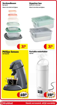 Kruidvat folder week 29 - Voorbeeld van een folder van Kruidvat, geldig van 14/07/2026 | Pagina: 39 | Producten: Waterkoker, Box, Kan