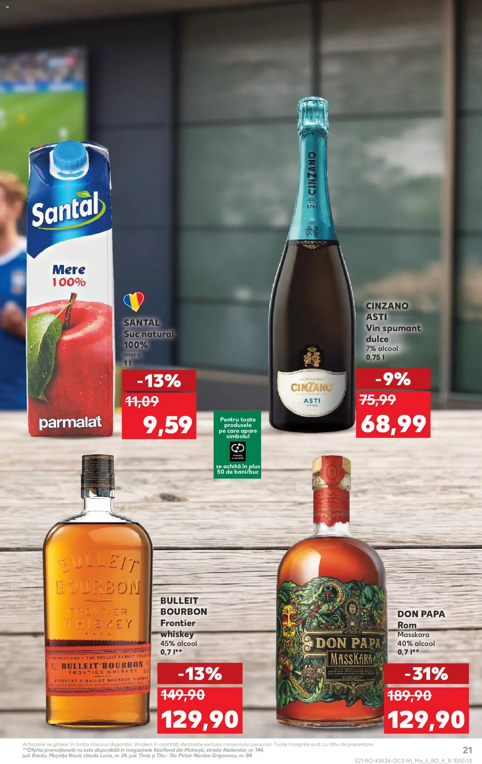 Kaufland RO akciós ujság - amely érvényes a következő dátumtól: 2026.06.10. | Oldal: 21 | Termékek: Whiskey, Bourbon