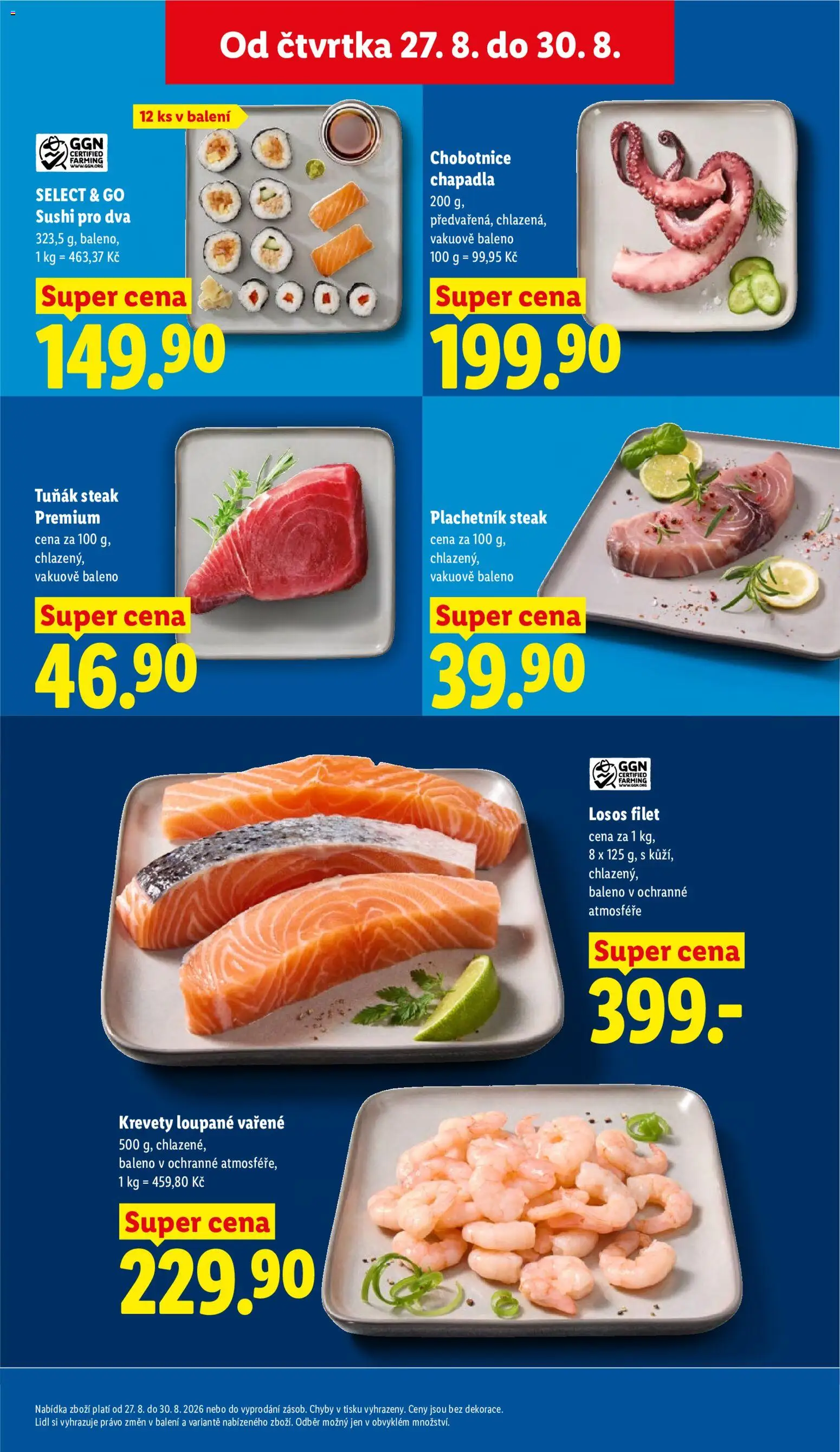 Lidl leták od 27.08.2026 | Strana: 19 | Produkty: Steak, Losos, Sushi, Filet