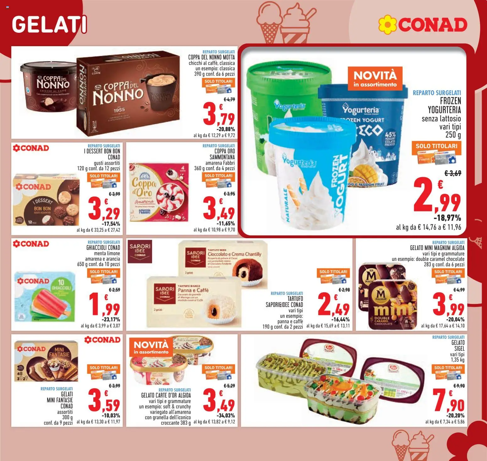 Volantino Conad del 02/07/2026 | Pagina: 11 | Prodotti: Cioccolato, Ghiaccioli, Gelato, Amarena