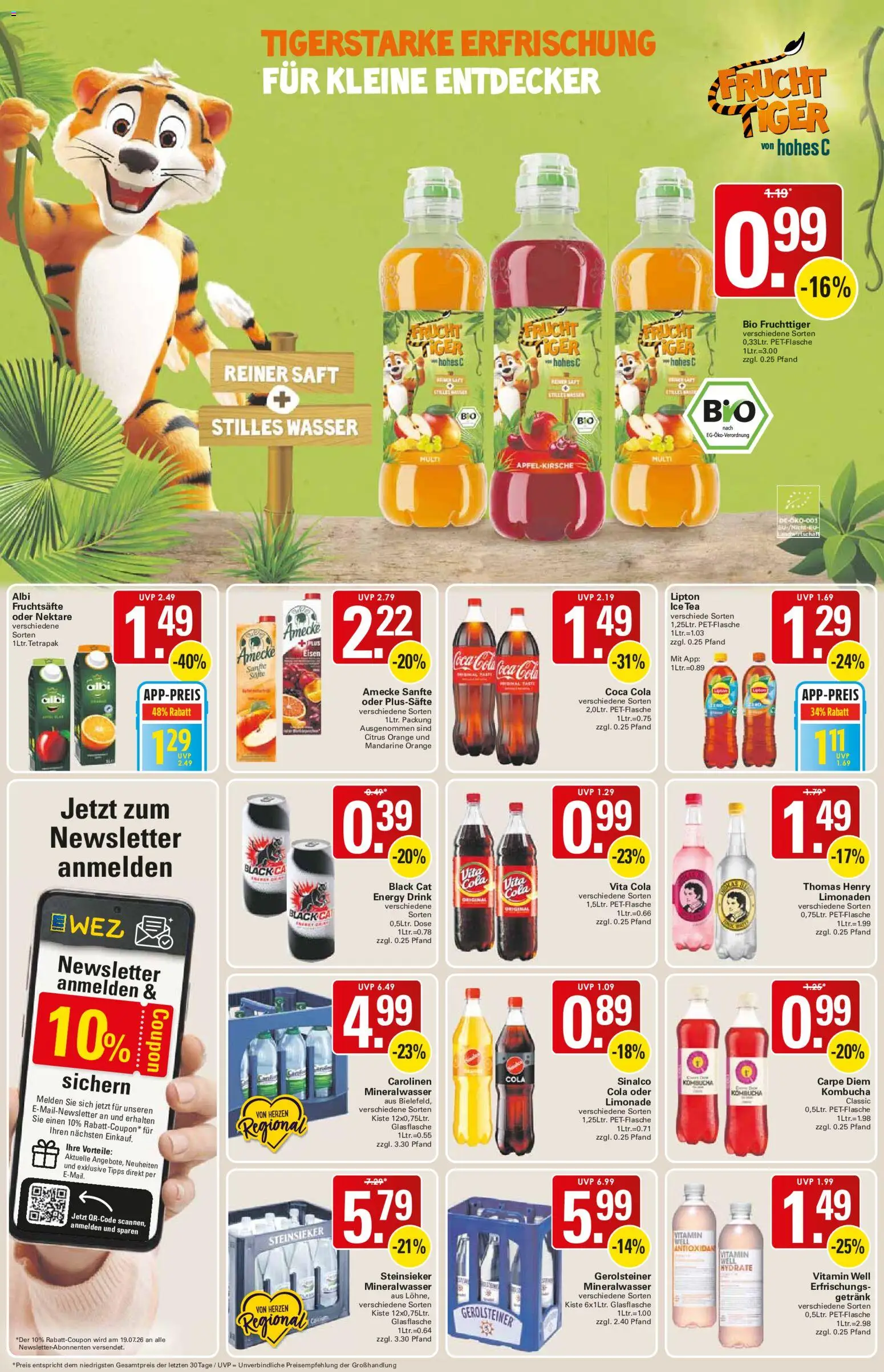 WEZ Prospekt – gültig ab 13.07.2026 | Seite: 12 | Produkte: Energy, Limonade, Wasser, Vita cola