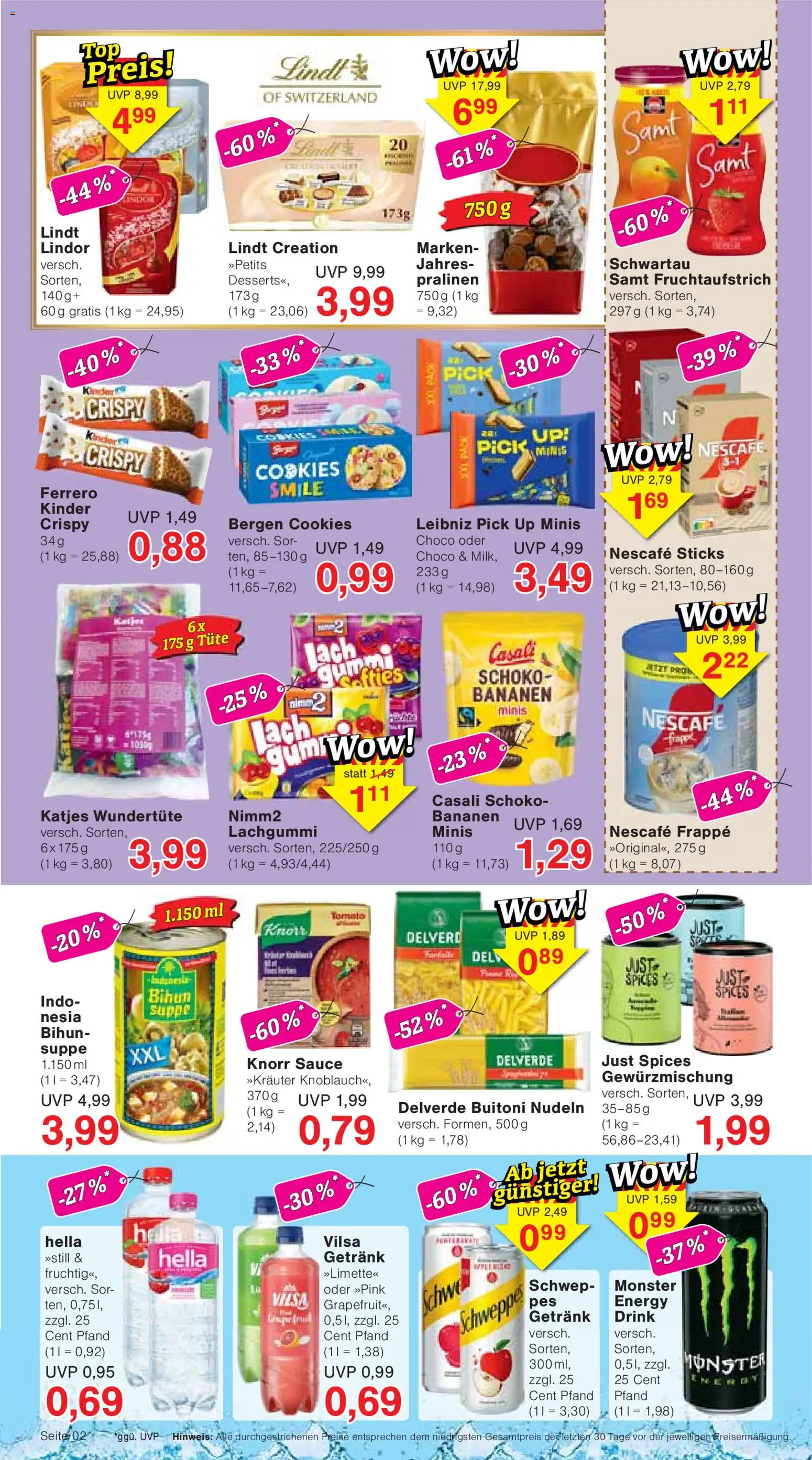 Wiglo Wunderland Prospekt – gültig ab 24.08.2026 | Seite: 2 | Produkte: Bananen, Schweppes, Hella, Nudeln
