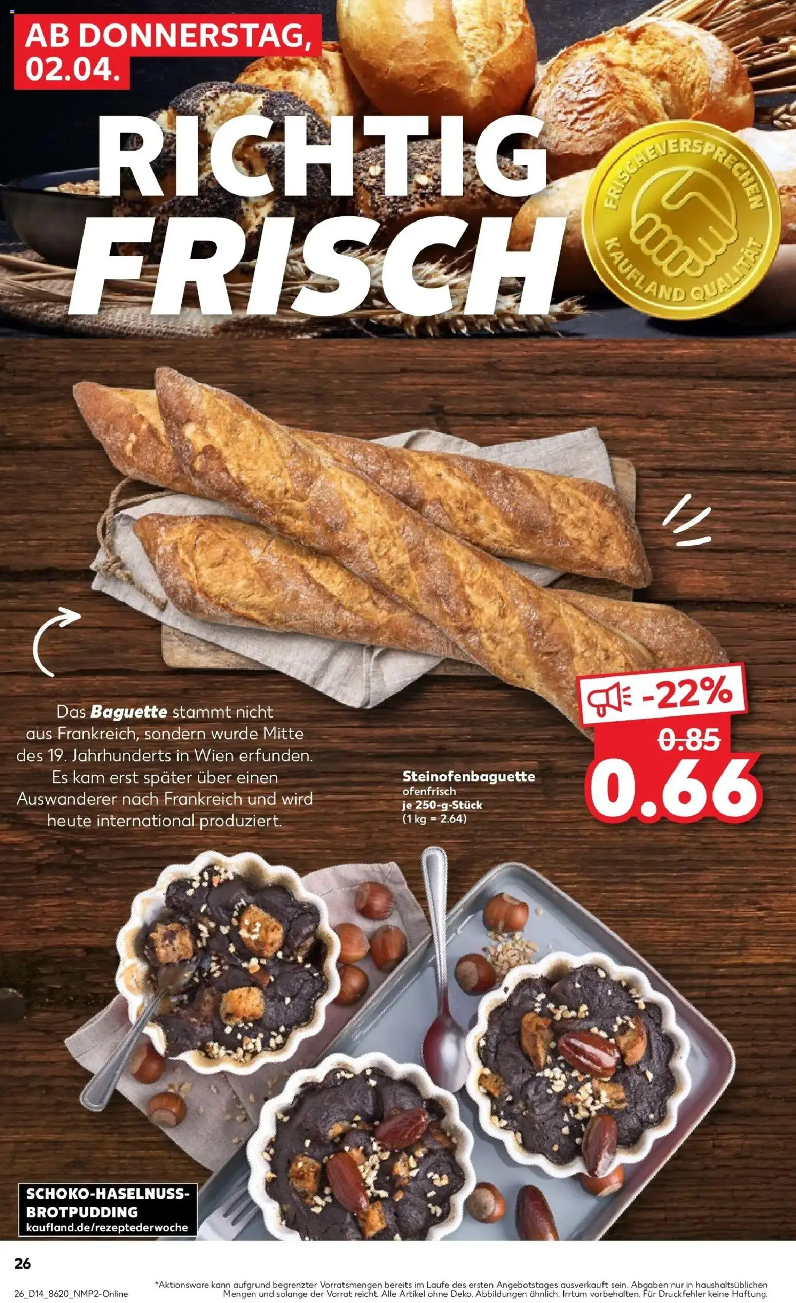 Kaufland Prospekt Bergkamen	 – gültig ab 02.04.2026 | Seite: 28 | Produkte: Baguette, Pudding