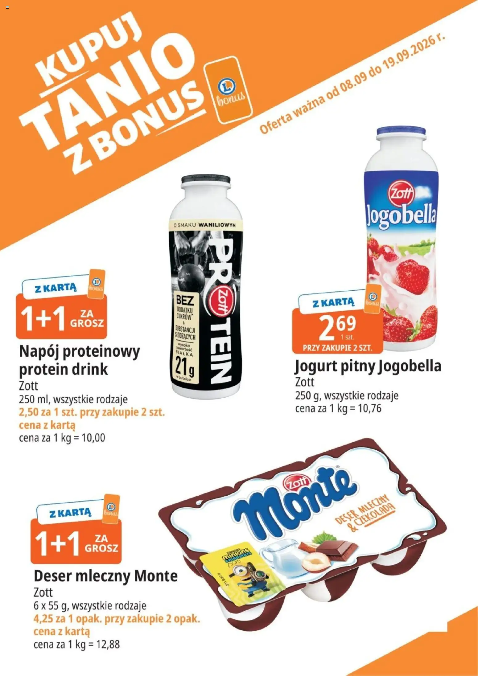 E.Leclerc gazetka - Kupuj Tanio Z Bonus od 08.09.2026 | Strona: 10 | Produkty: Napój proteinowy, Jogurt pitny, Deser, Czekolada