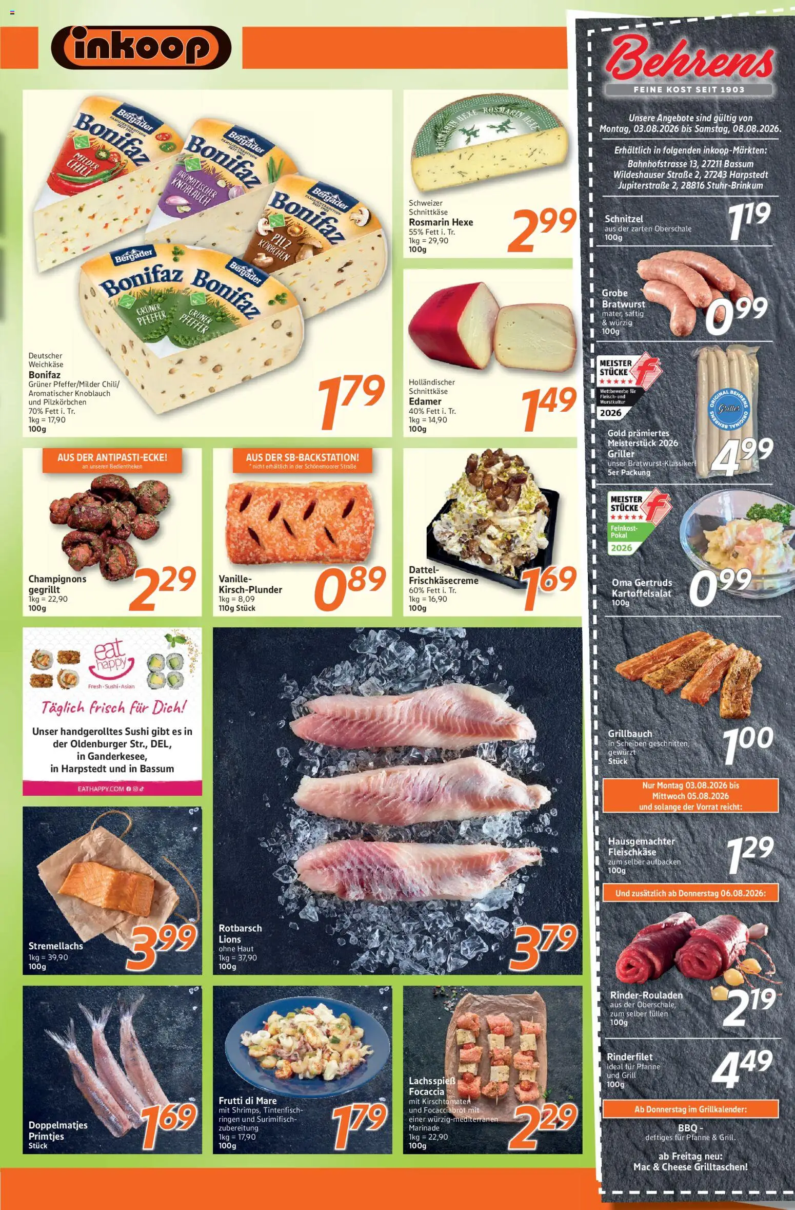 Inkoop Prospekt – gültig ab 03.08.2026 | Seite: 4 | Produkte: Rinderrouladen, Pfeffer, Dattel, Fleisch