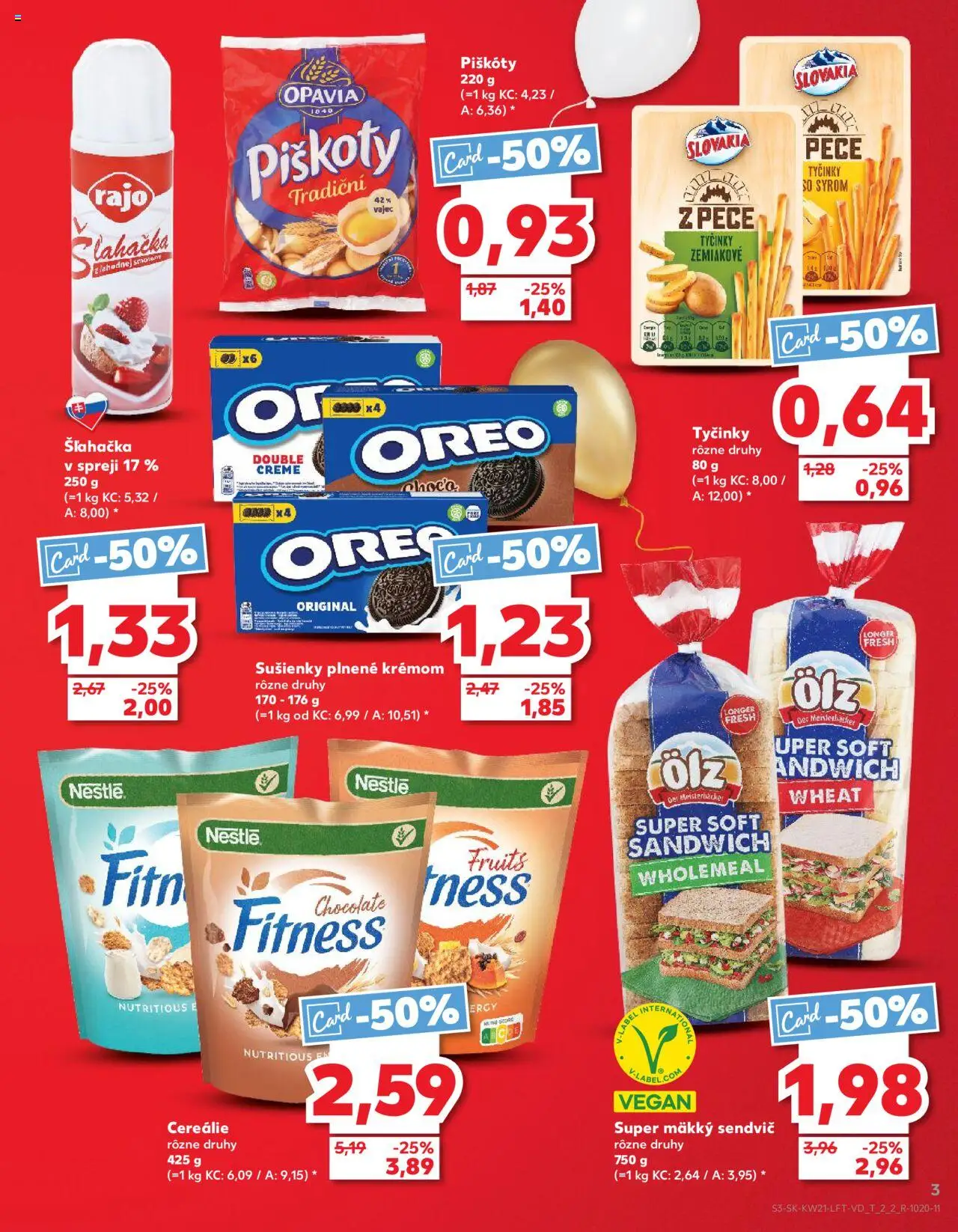 Nové Kaufland akcie – leták je platný od 22.05.2025 | Strana: 3 | Produkty: Cereálie, Šľahačka, Sendvič