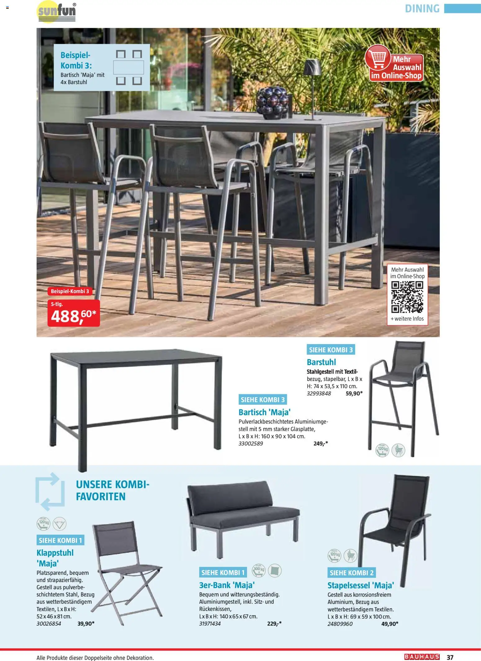 Bauhaus Freizeit im Garten – gültig ab 02.03.2026 | Seite: 37 | Produkte: Bartisch