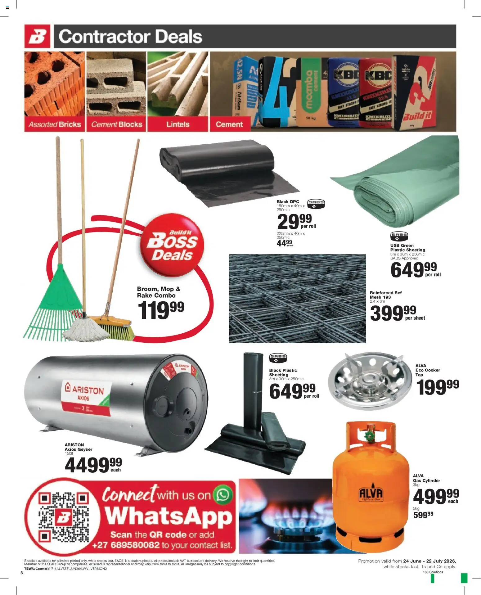 New Build It catalogue – valid from 24/06/2026 | Page: 8 | Products: USB, Cooker, Mop, Geyser