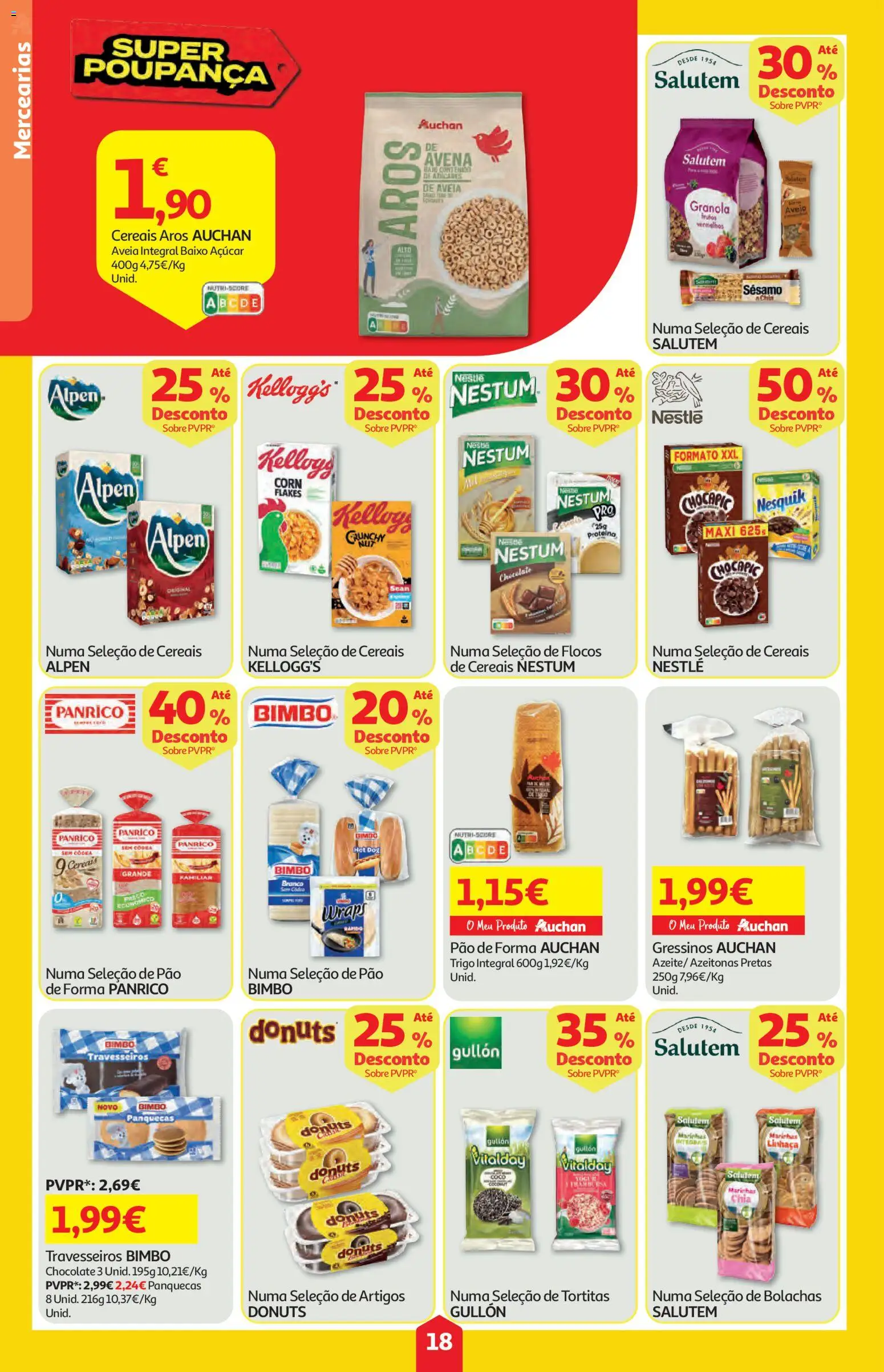 Auchan folheto │ válido de 25/06/2026 | Página: 18 | Produtos: Aveia, Granola, Chocolate, Cereais