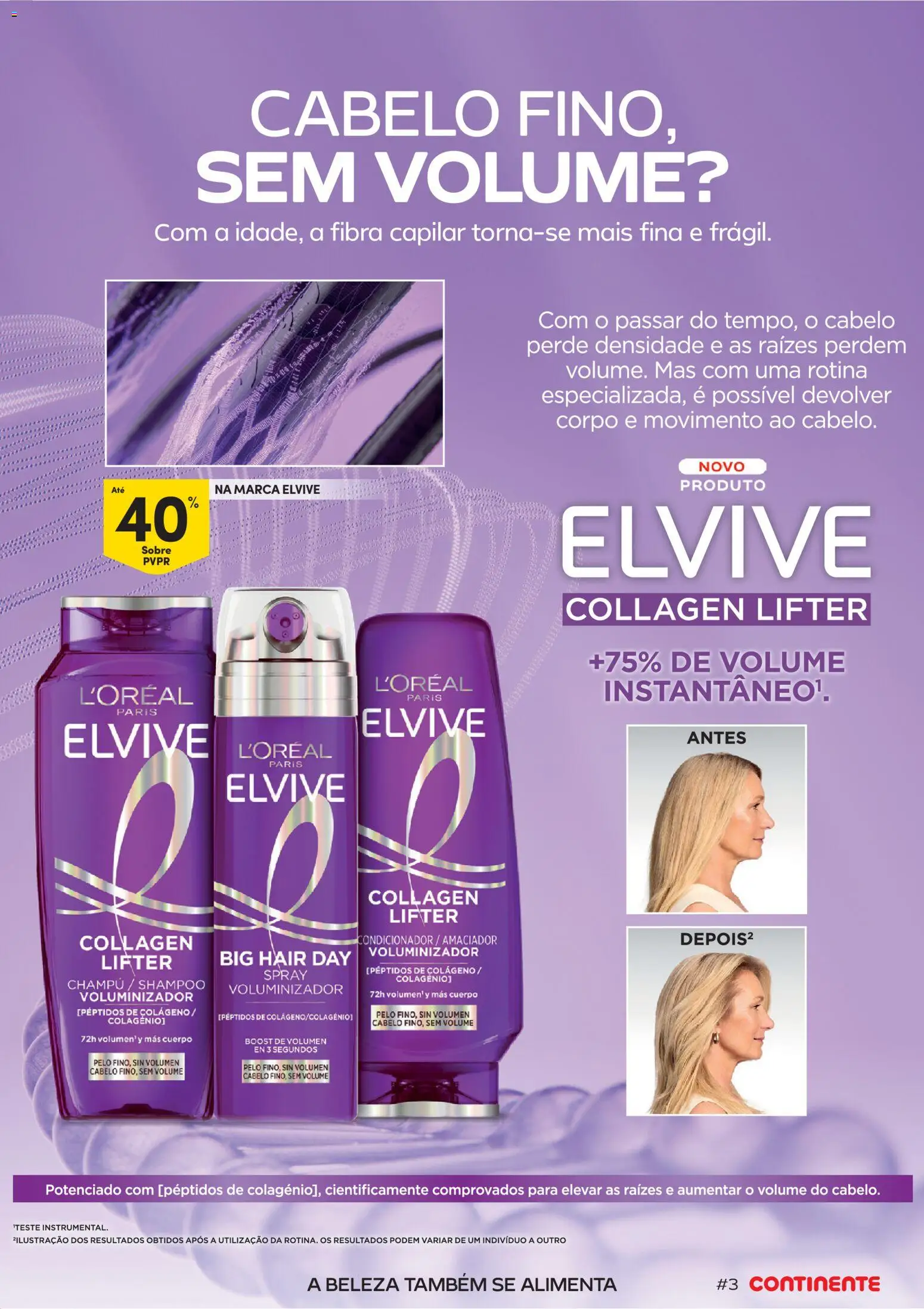 Continente Beleza Ingredientes para uma beleza sem idade │ válido de 22/09/2026 | Página: 3 | Produtos: Shampoo, Condicionador, Colágeno